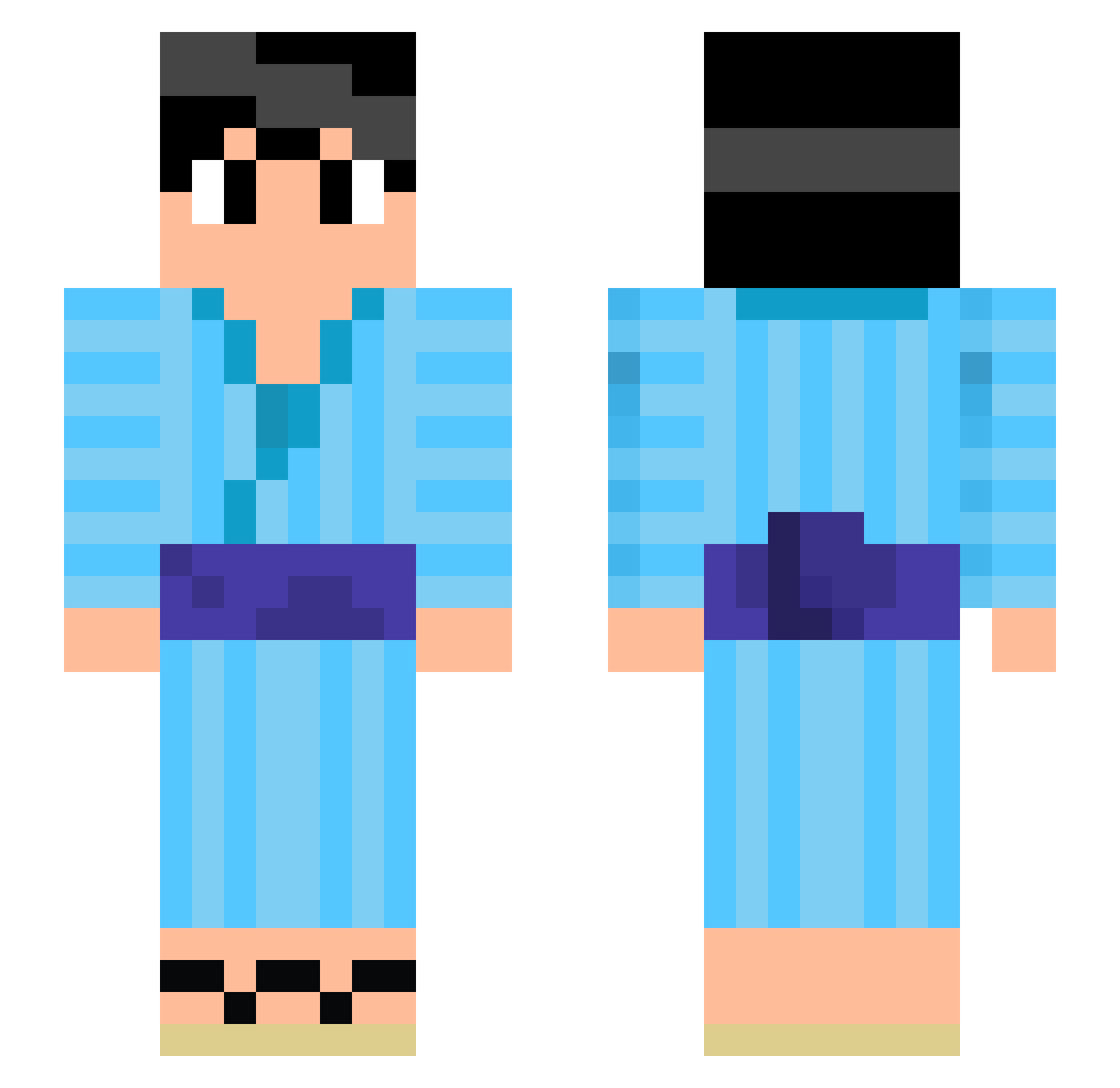 Kasutera1413 Minecraft skin, front and back view