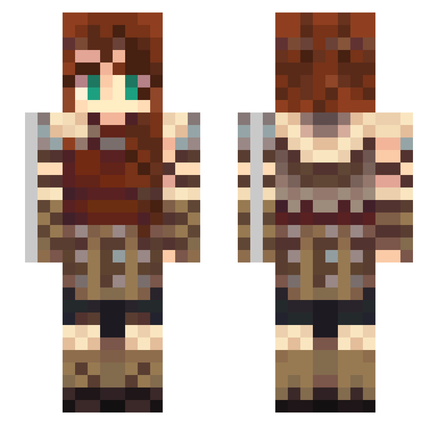Charli1221 Minecraft skin, front and back view
