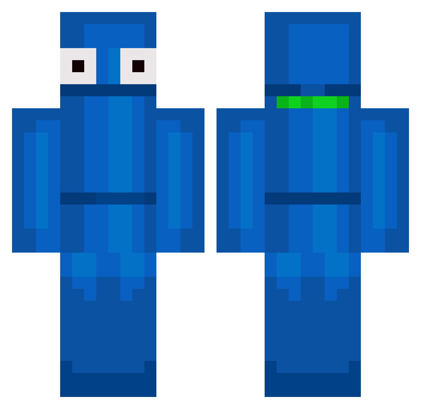 nvketown Minecraft skin, front and back view