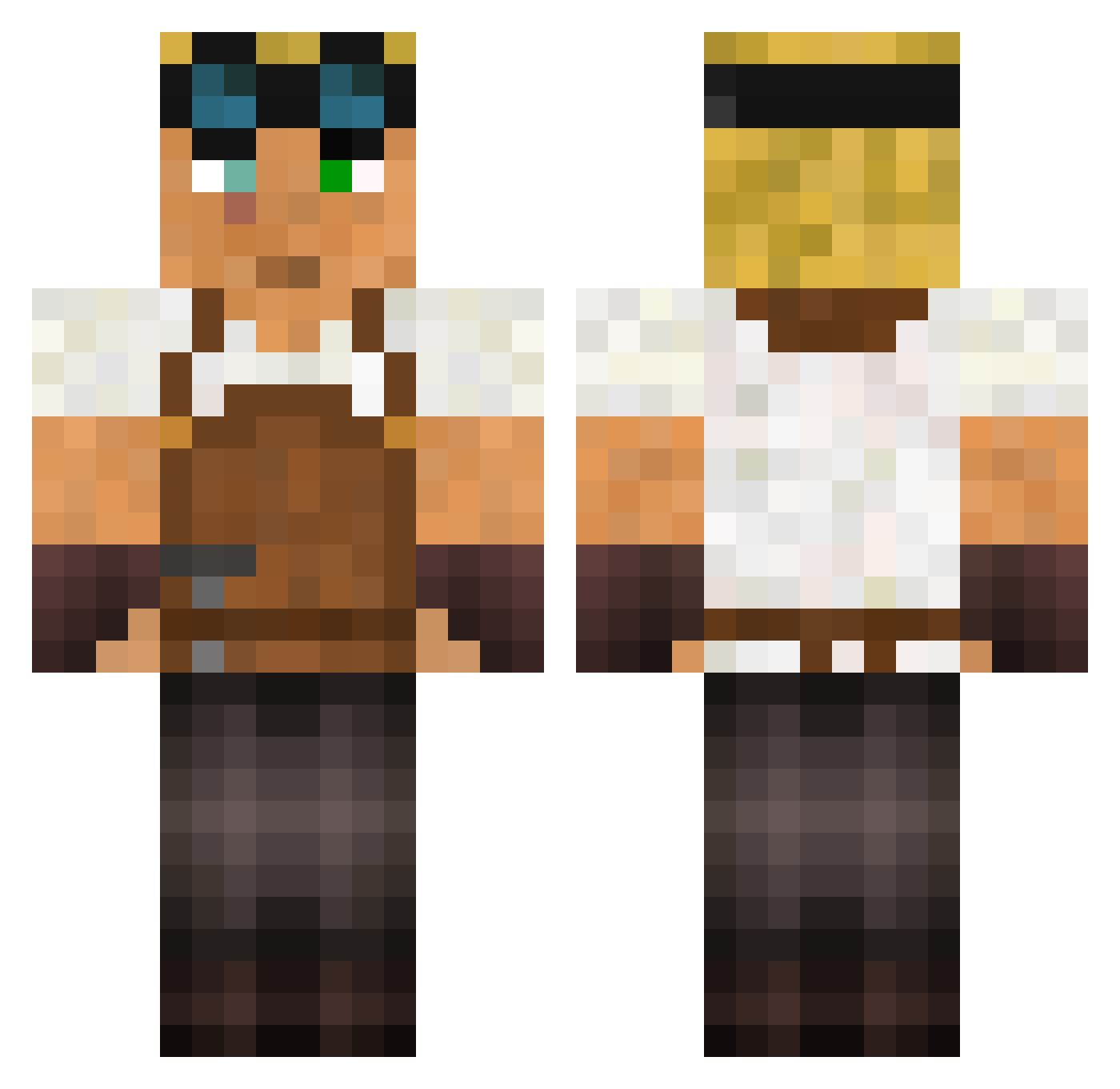 Pupik194 Minecraft skin, front and back view