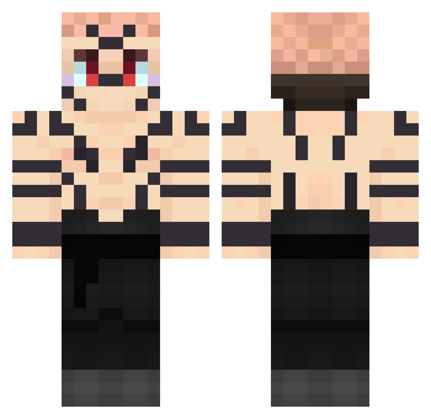 Gin_OceanMan Minecraft skin, front and back view