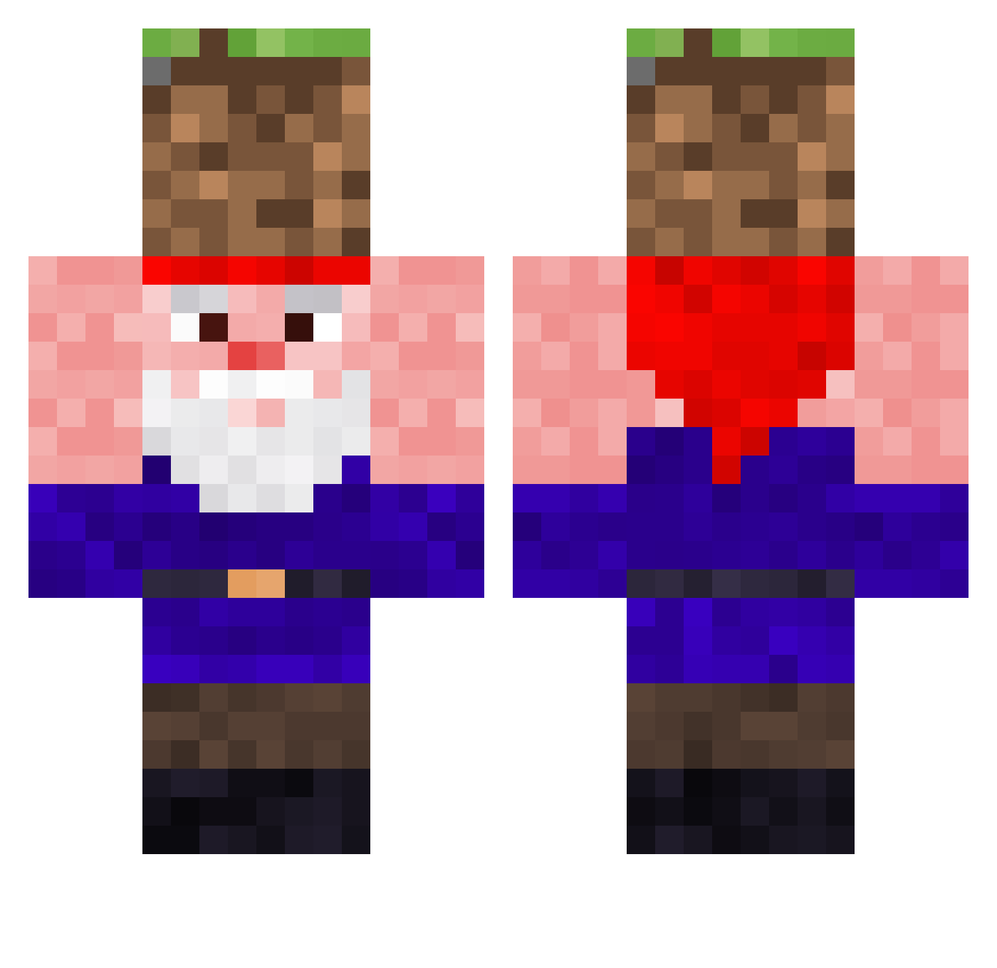 Jnashr Minecraft skin, front and back view