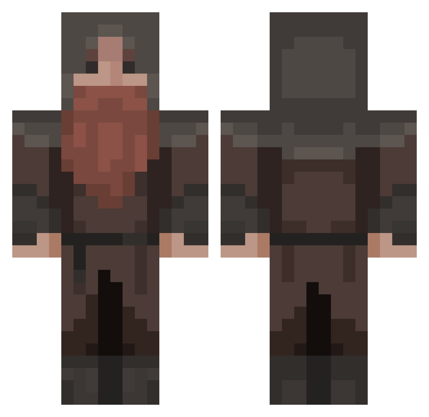 Big_bald_men Minecraft skin, front and back view