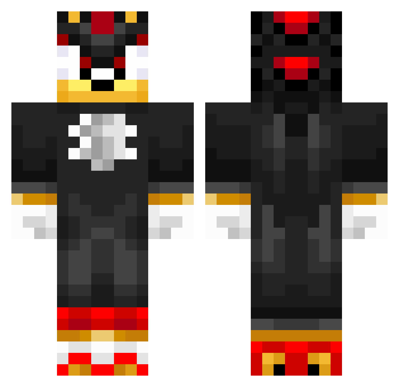 NKR10 Minecraft skin, front and back view