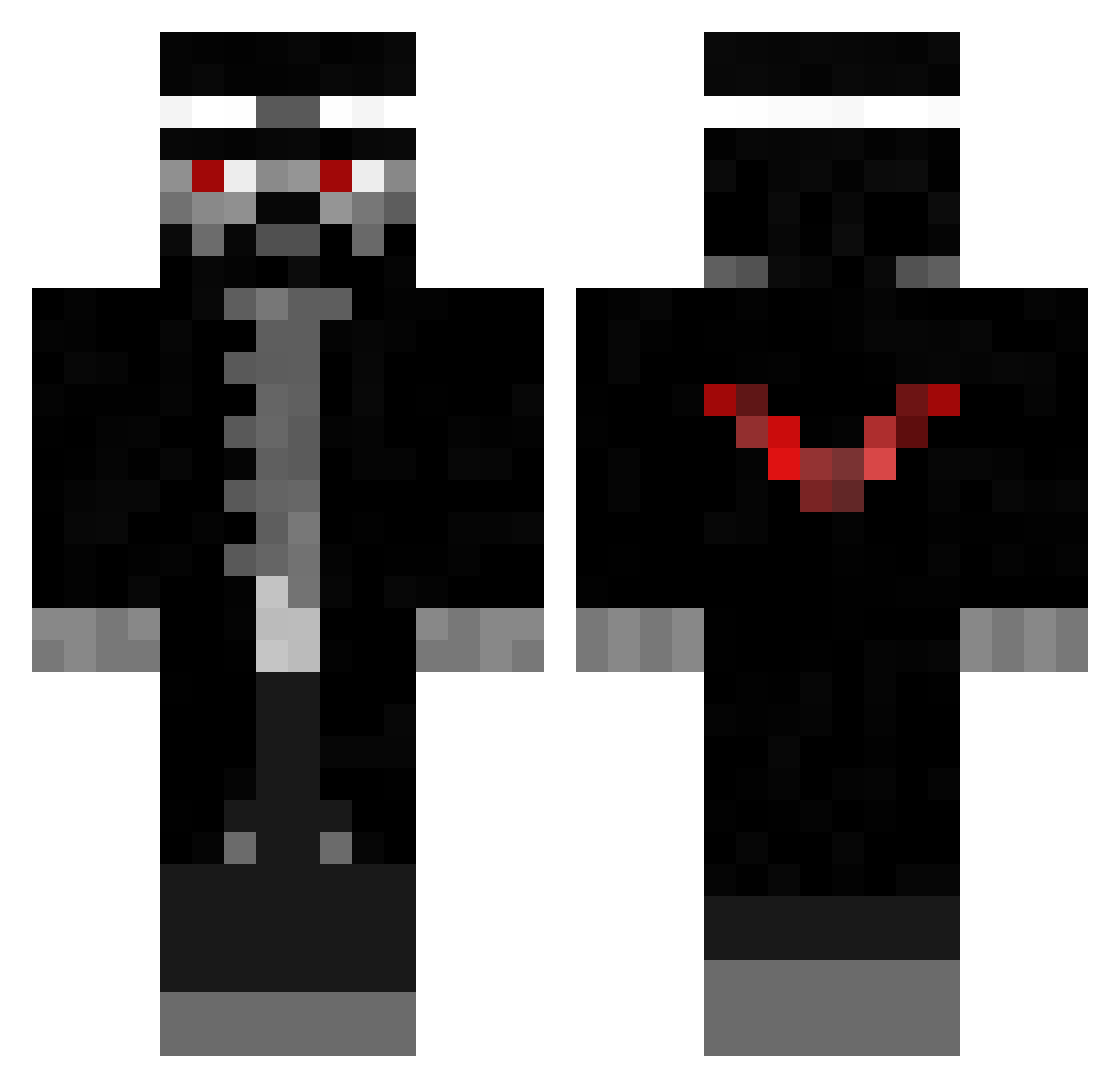 nznv Minecraft skin, front and back view