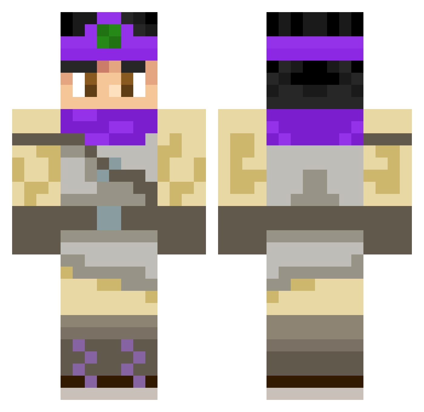 elliotbomb Minecraft skin, front and back view
