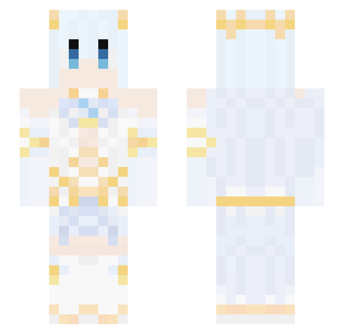o0v0ol Minecraft skin, front and back view