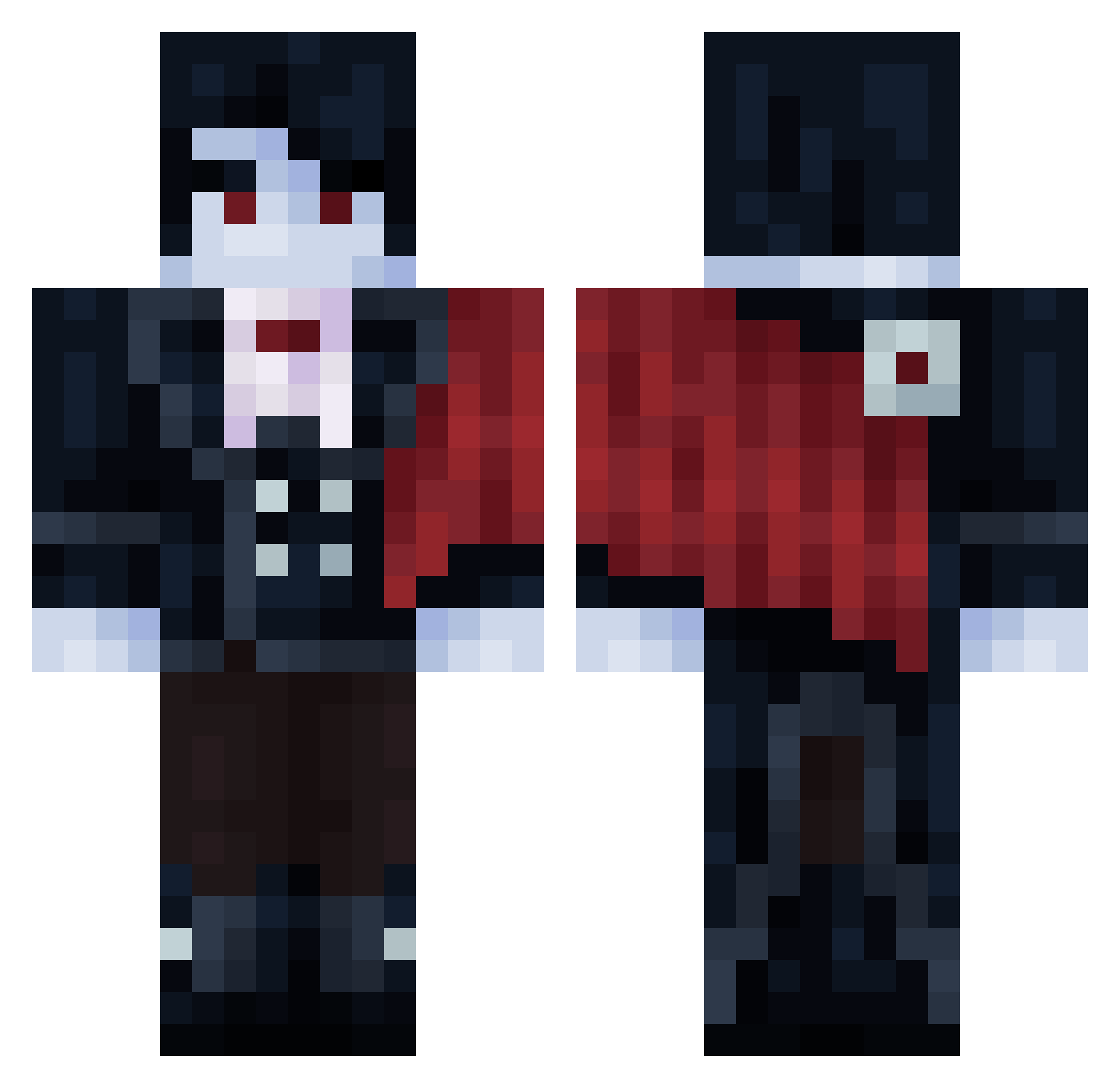 juvies Minecraft skin, front and back view