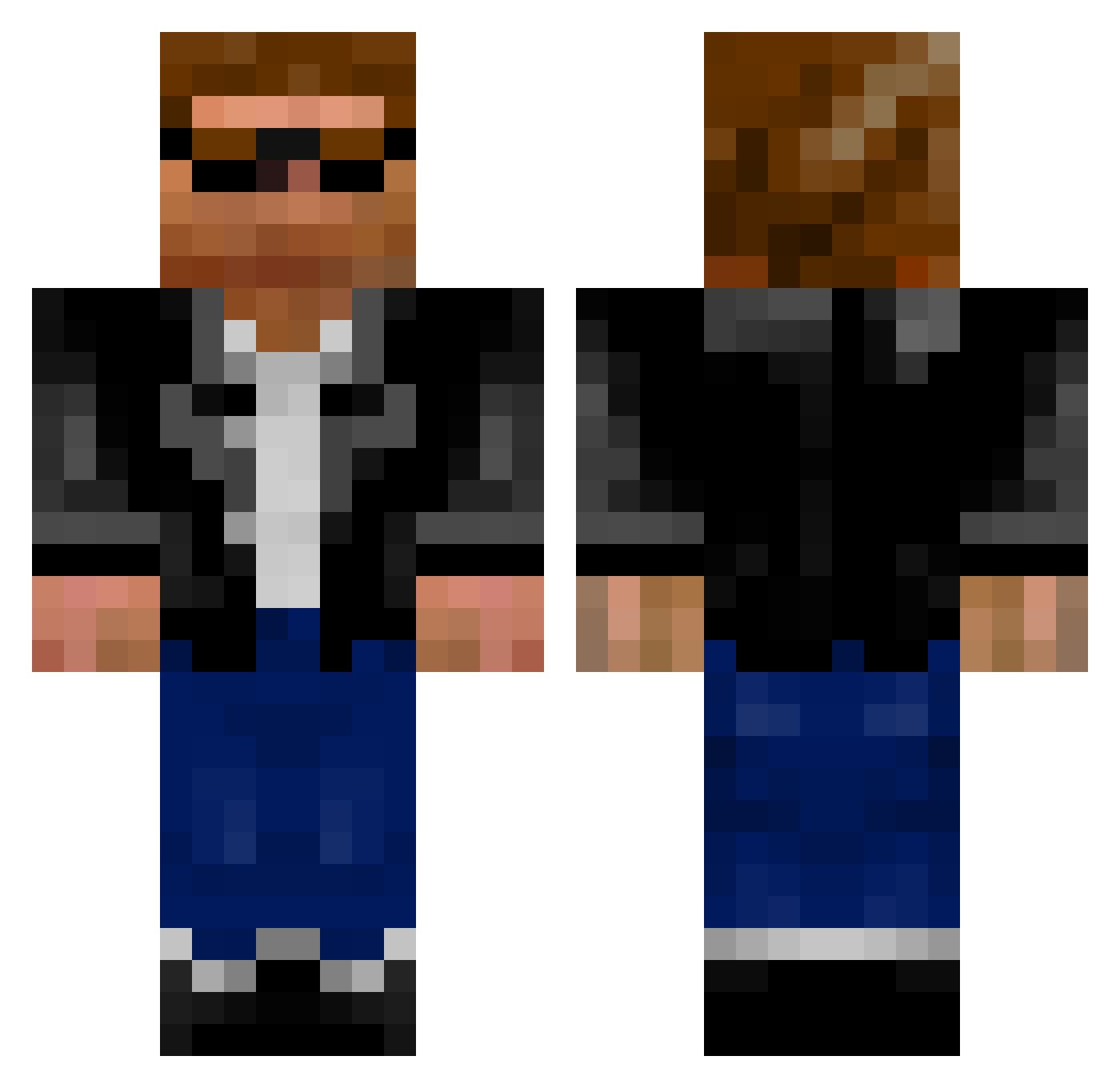 Outgrow Minecraft skin, front and back view
