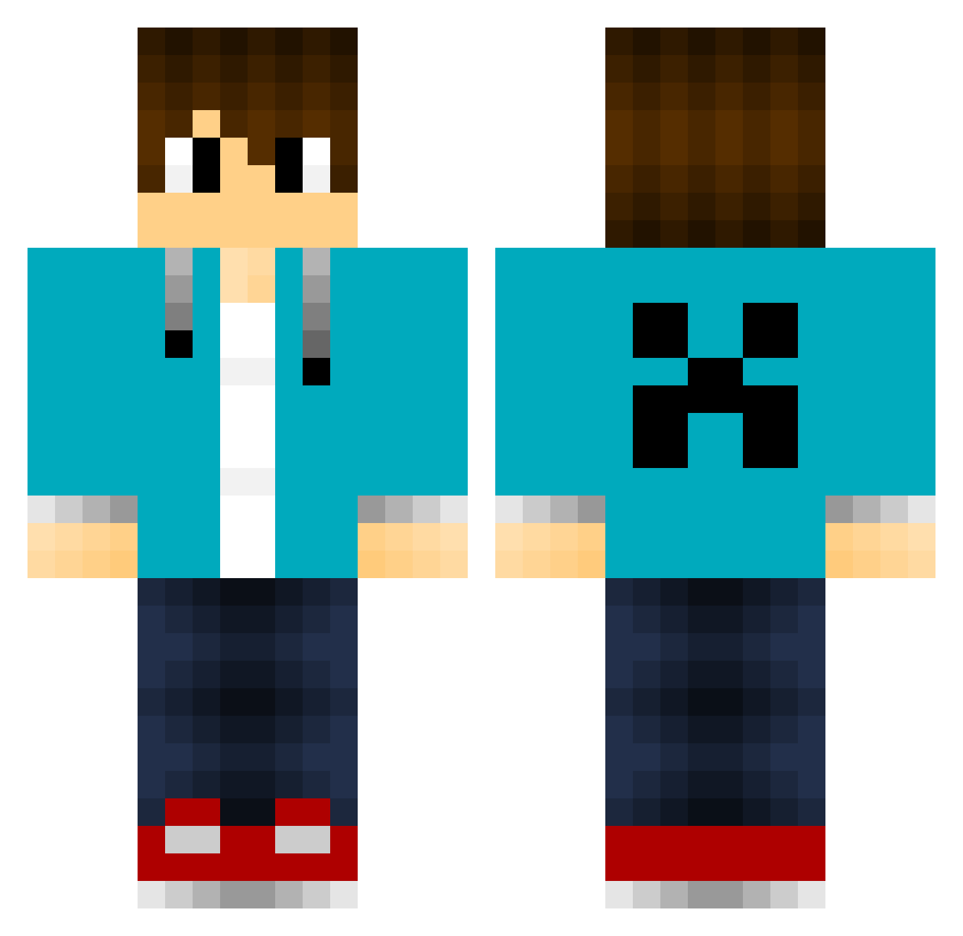 NextMeruru Minecraft skin, front and back view