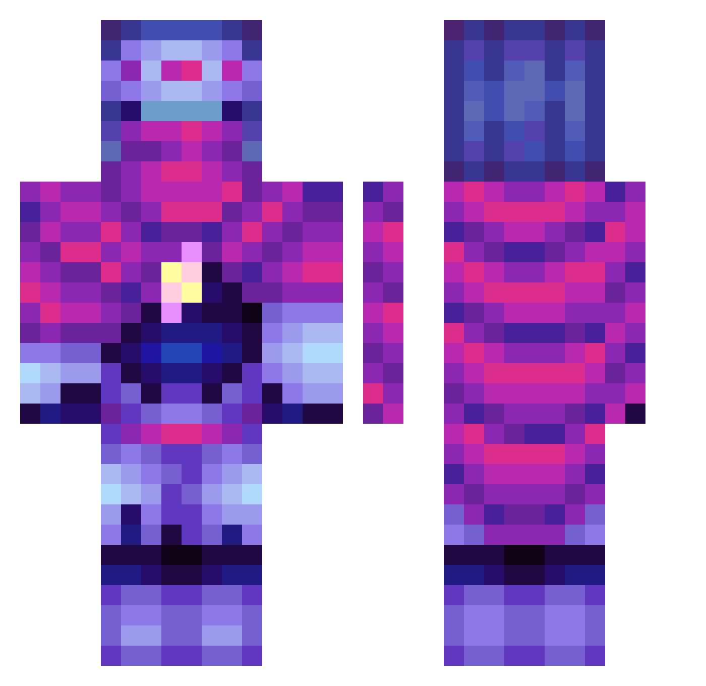 Crownal Minecraft skin, front and back view
