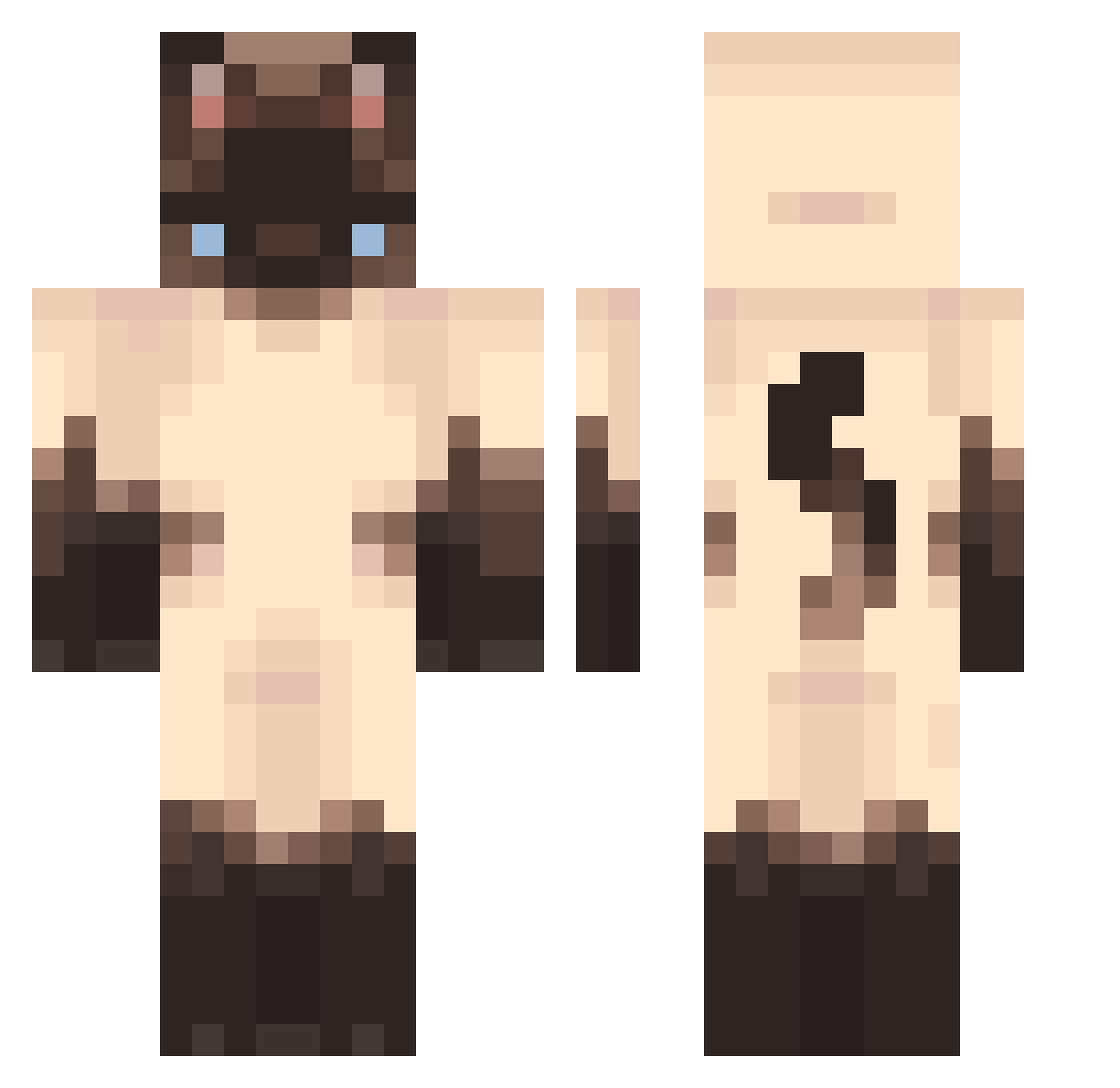 MaximBady Minecraft skin, front and back view