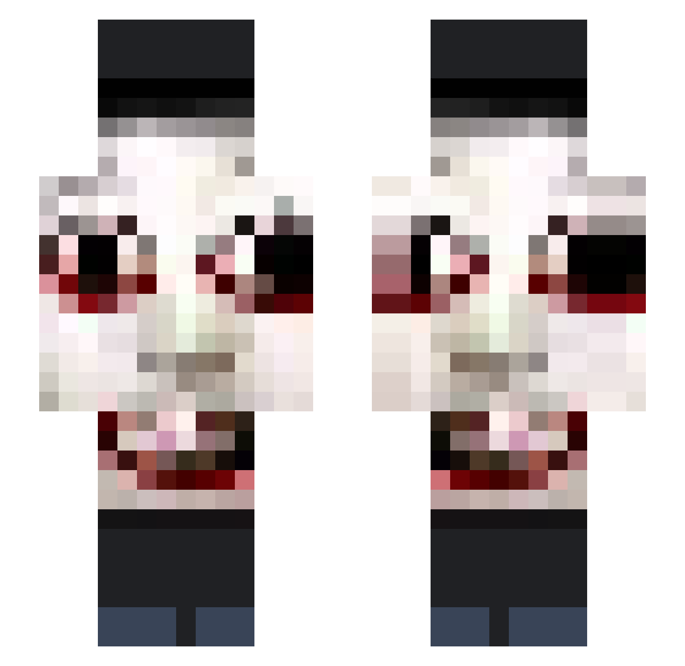 Viertelbosnier Minecraft skin, front and back view