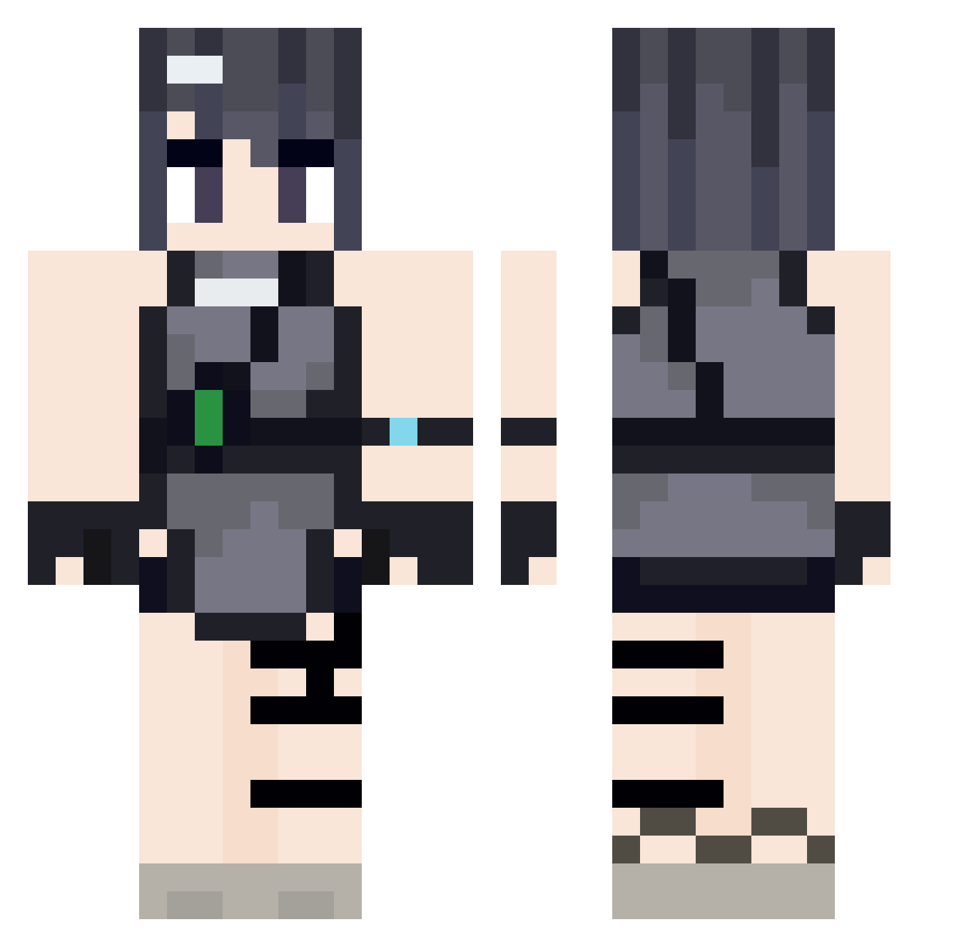 hyunnerings Minecraft skin, front and back view