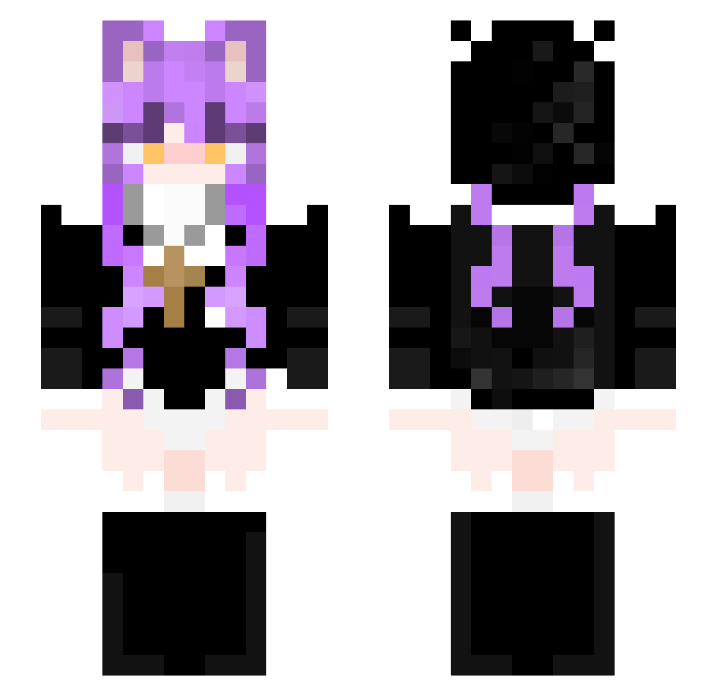 Erika32 Minecraft skin, front and back view
