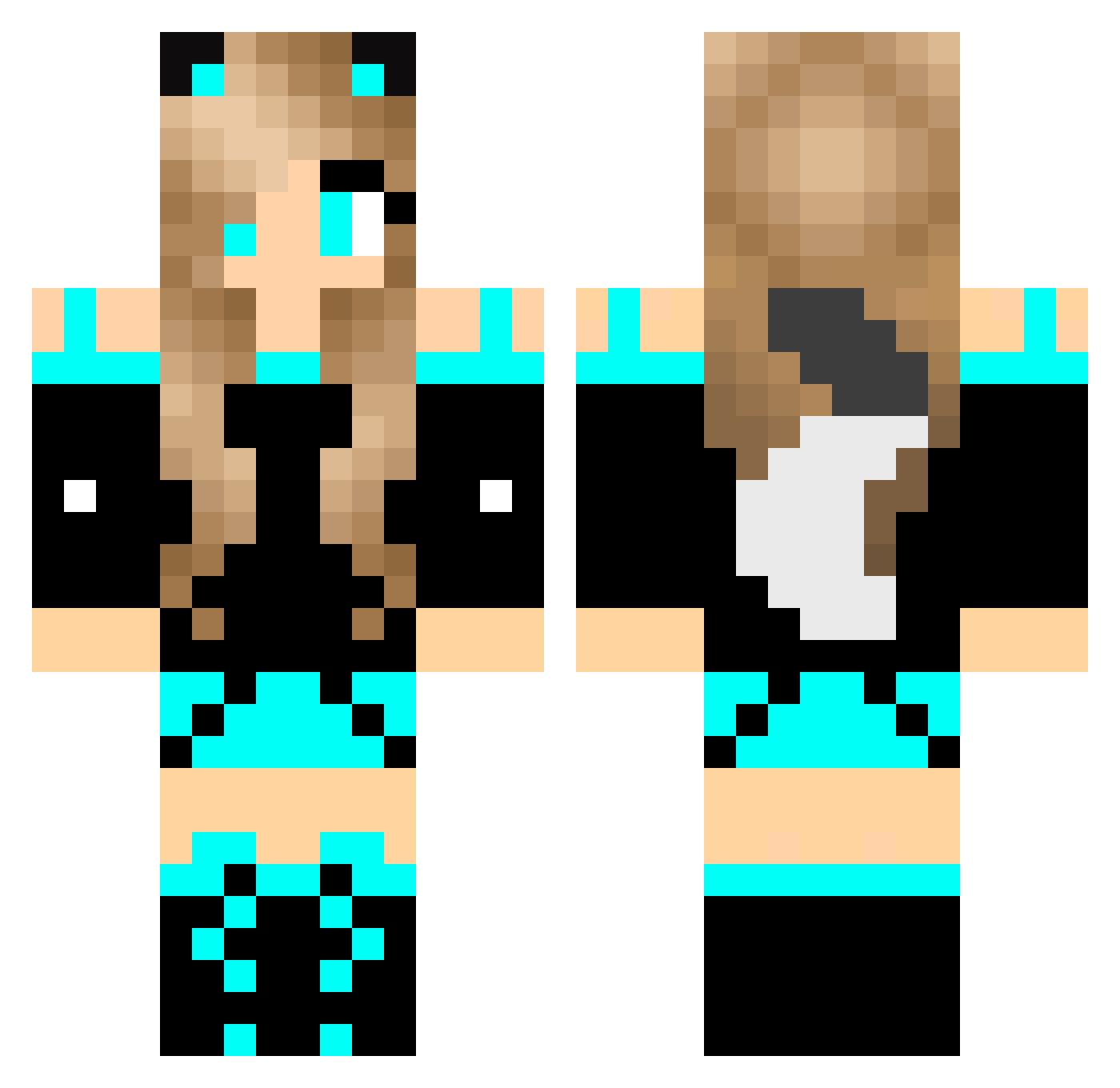Soulless Minecraft skin, front and back view