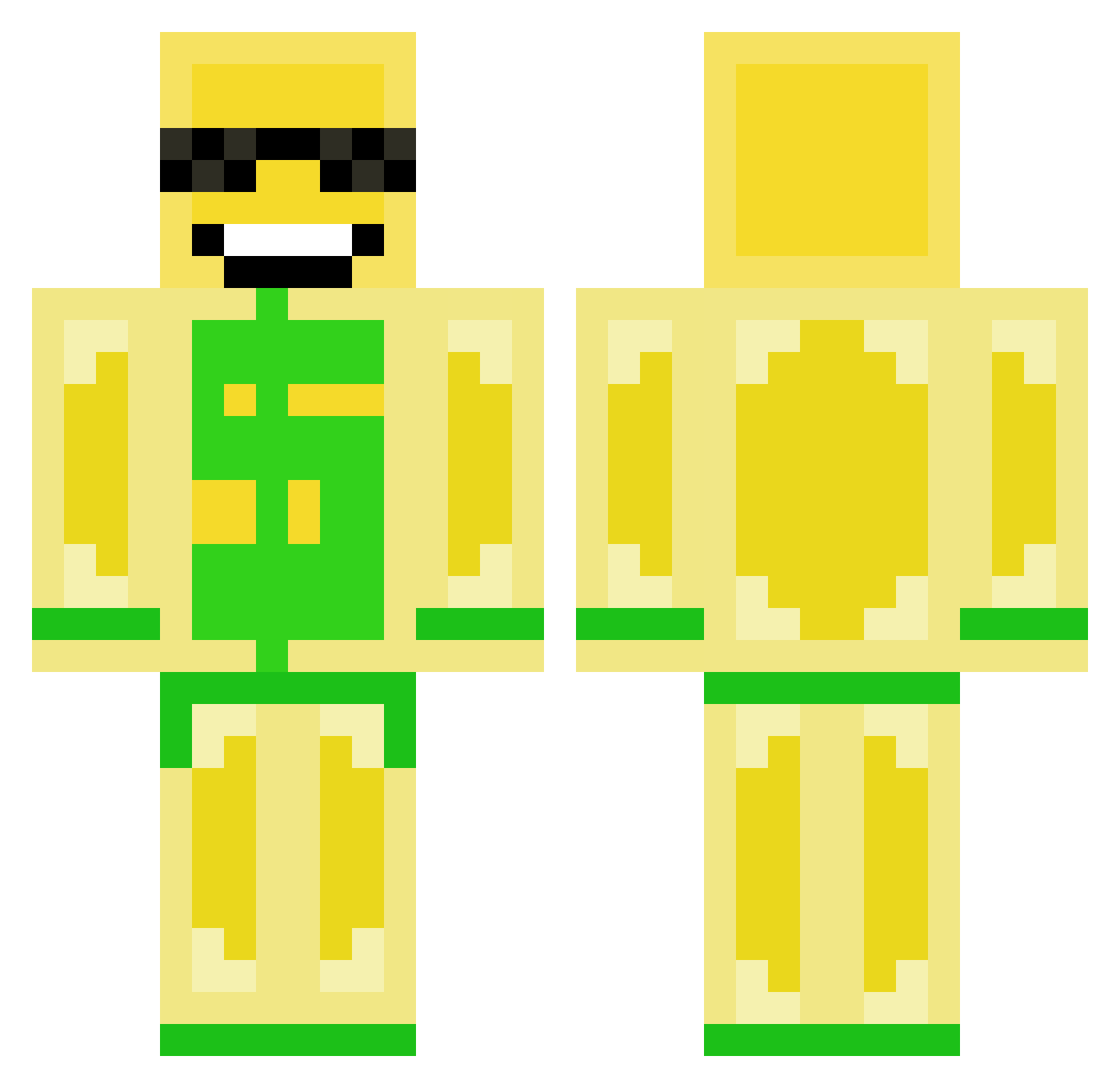 1Jank1 Minecraft skin, front and back view