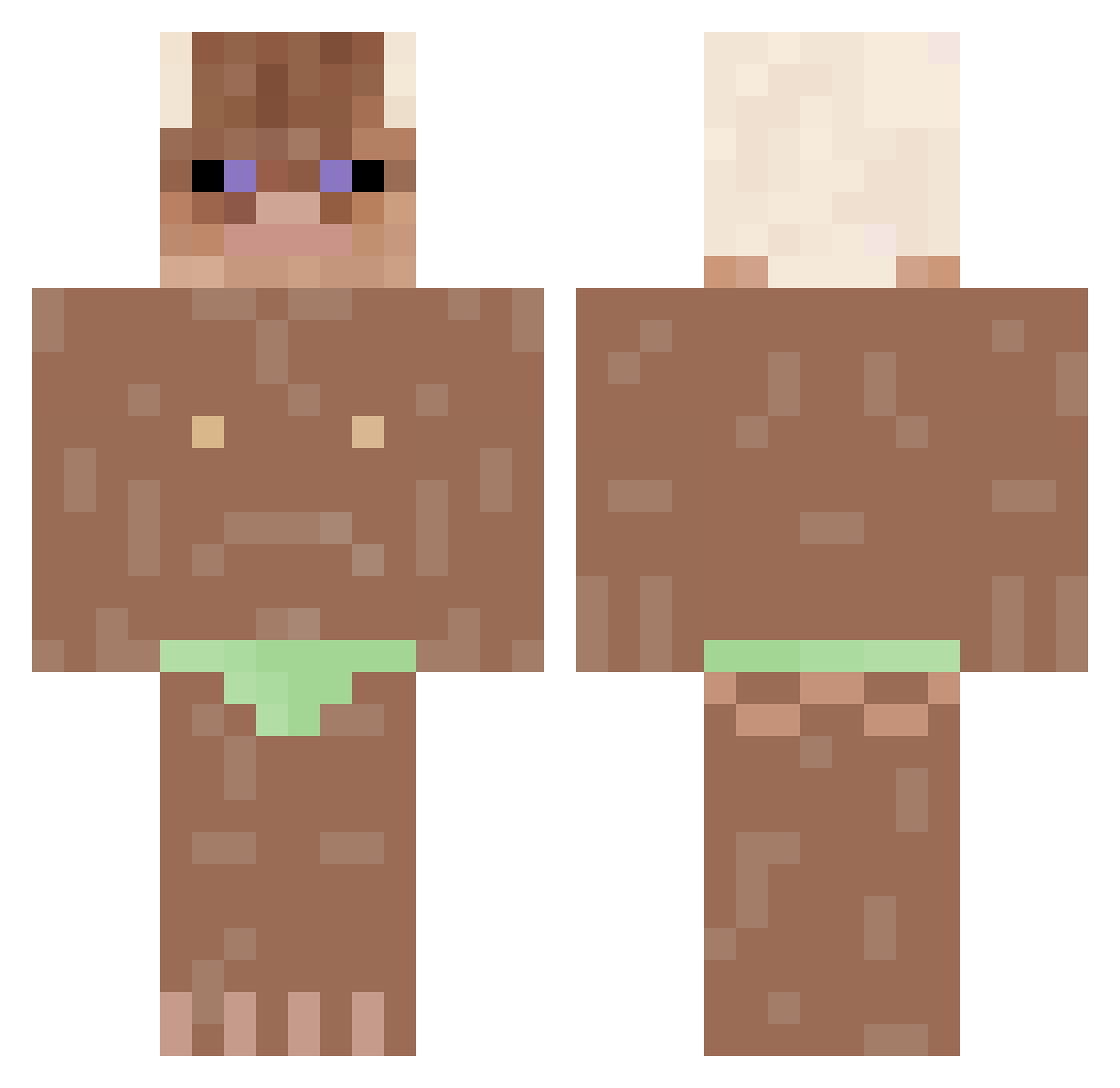 Pepper4k Minecraft skin, front and back view