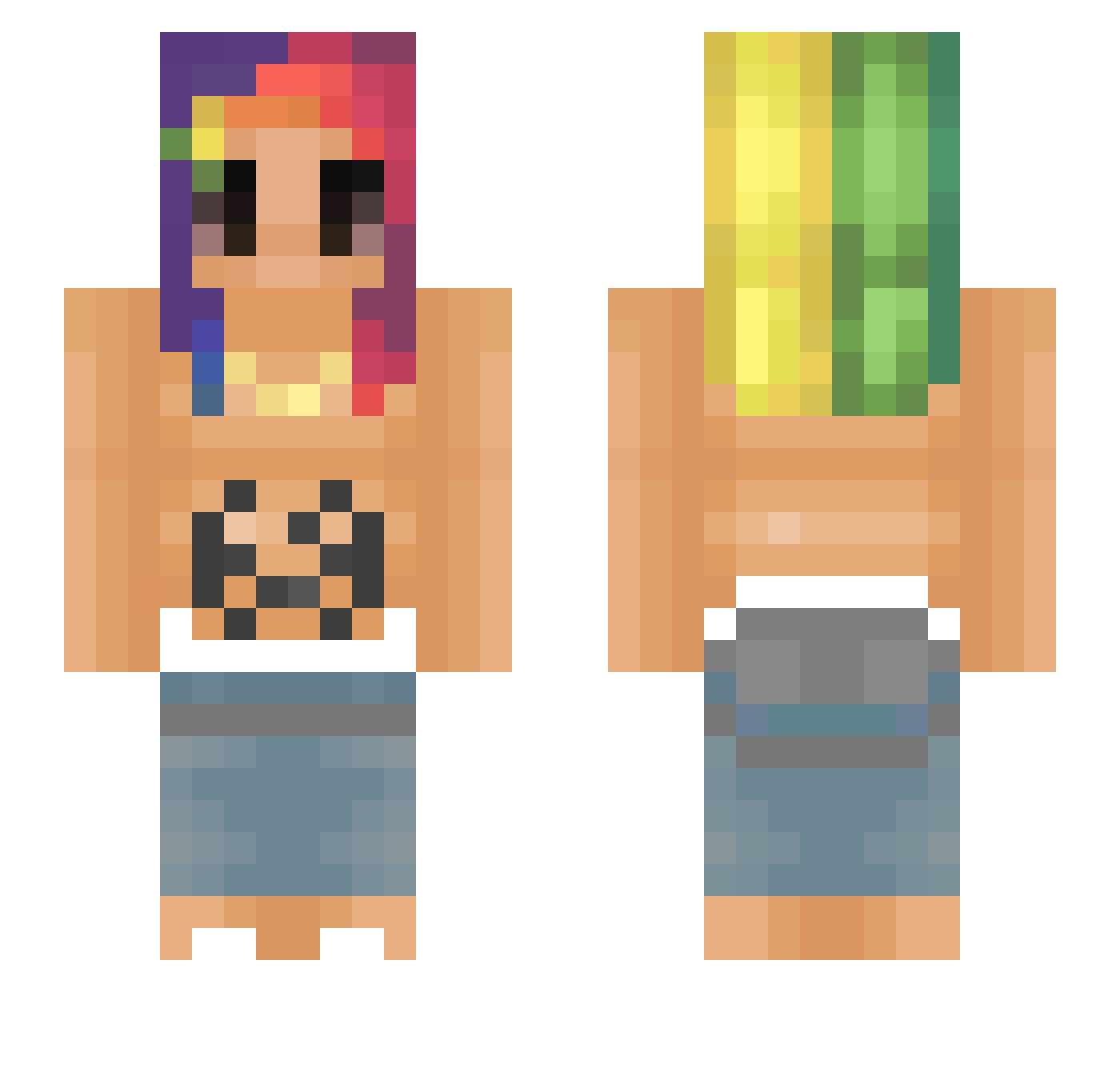 Supergomguy Minecraft skin, front and back view
