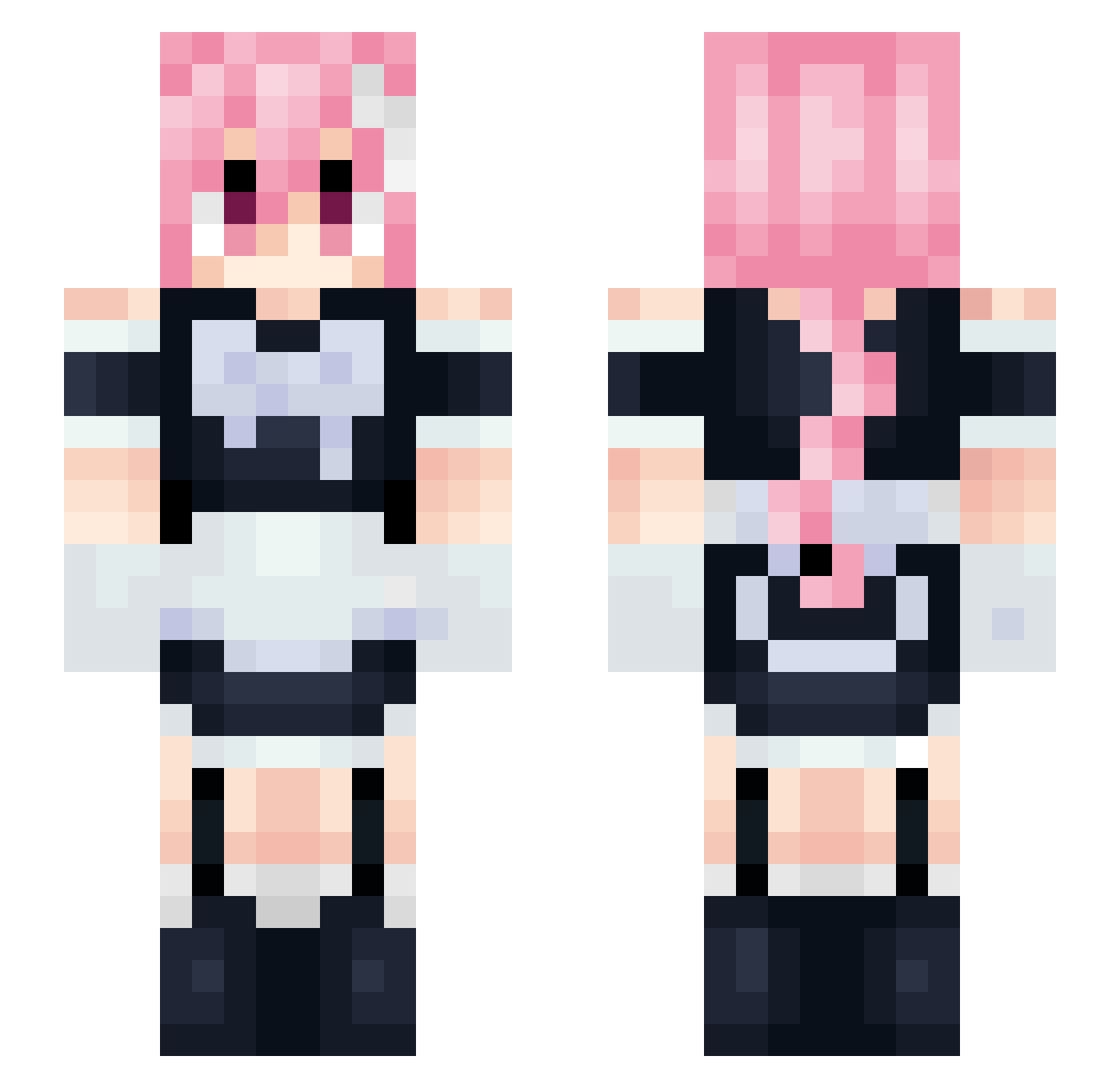 Pawelher Minecraft skin, front and back view
