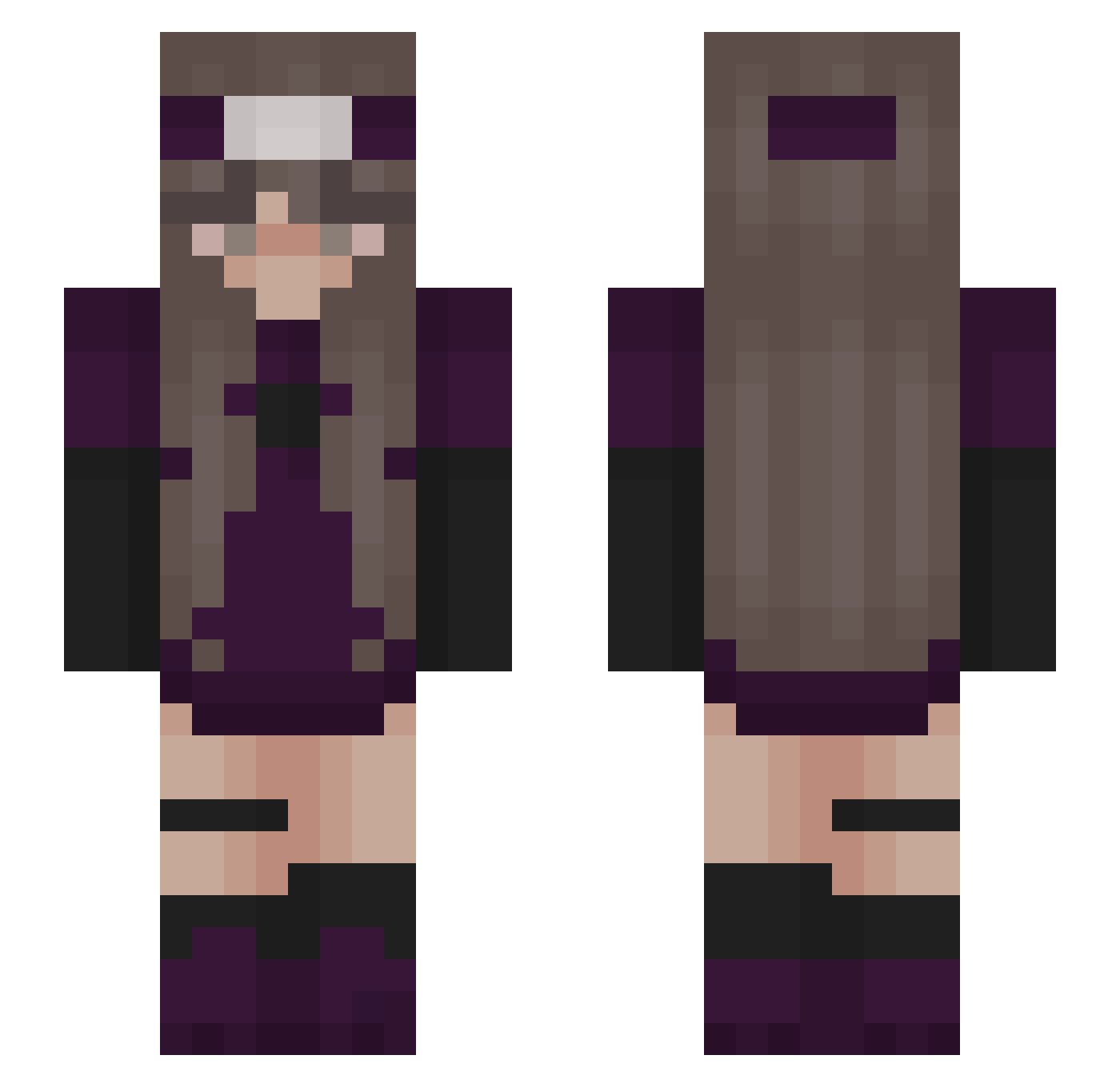 vanpax Minecraft skin, front and back view