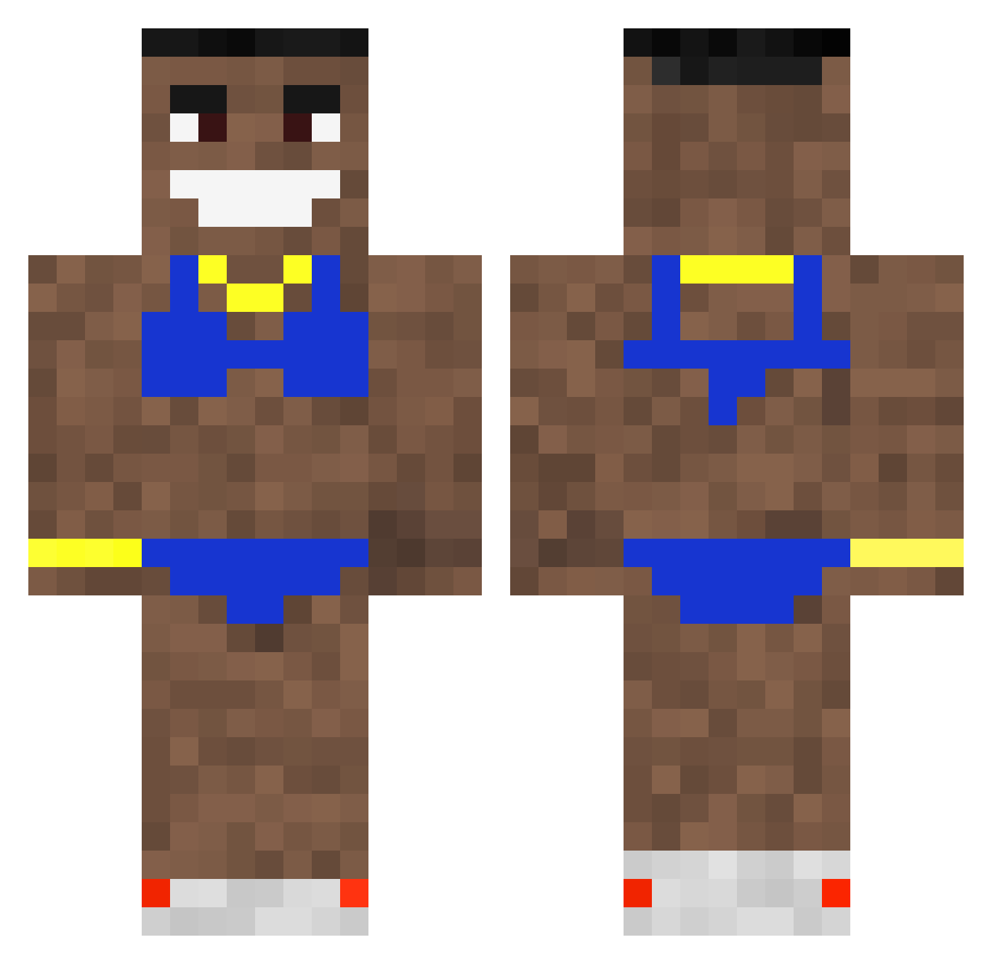 sebaqu Minecraft skin, front and back view