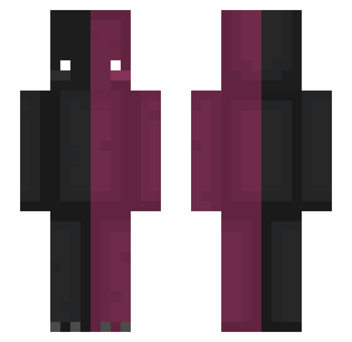 T0RSO Minecraft skin, front and back view