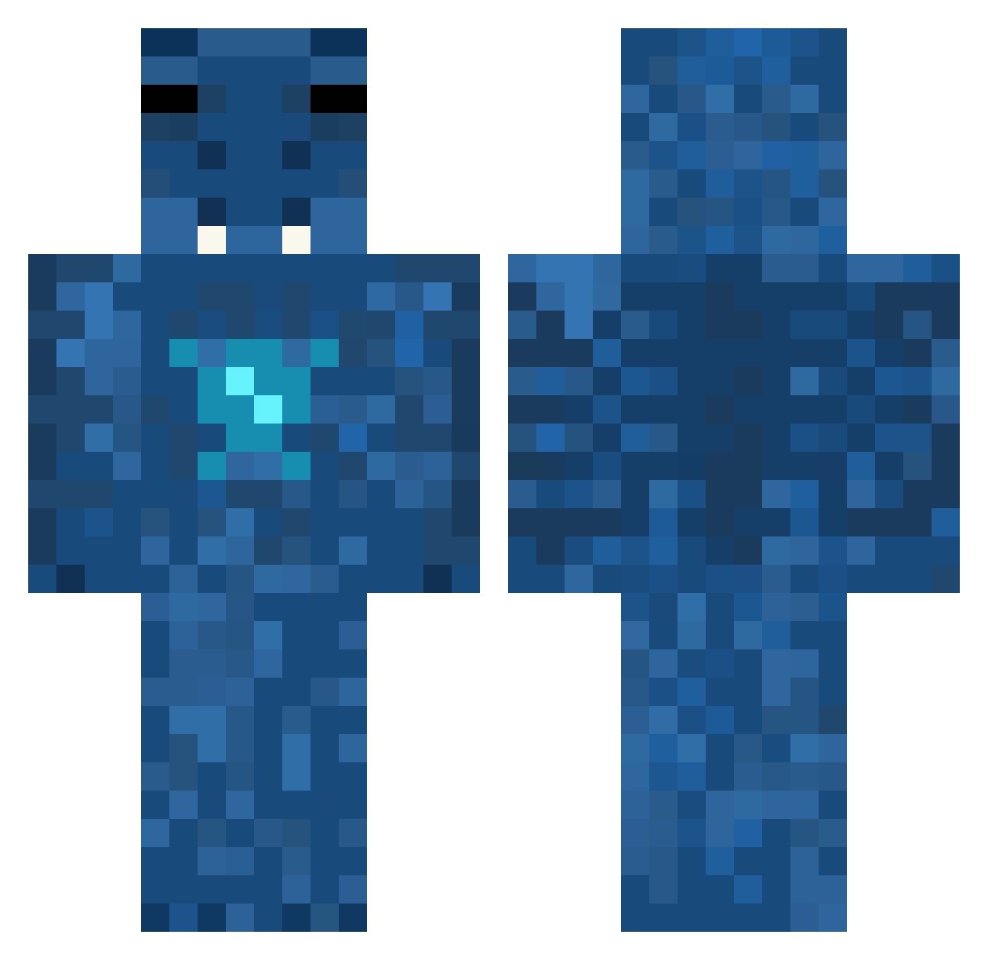 Beebolord Minecraft skin, front and back view
