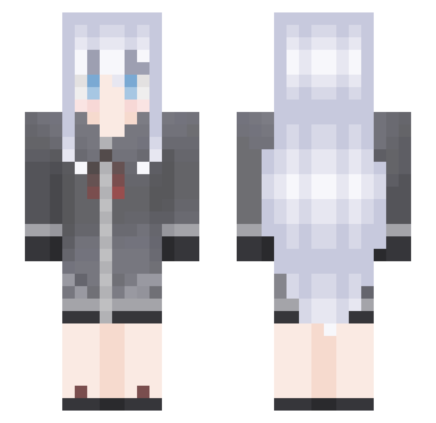 luxxxeh Minecraft skin, front and back view