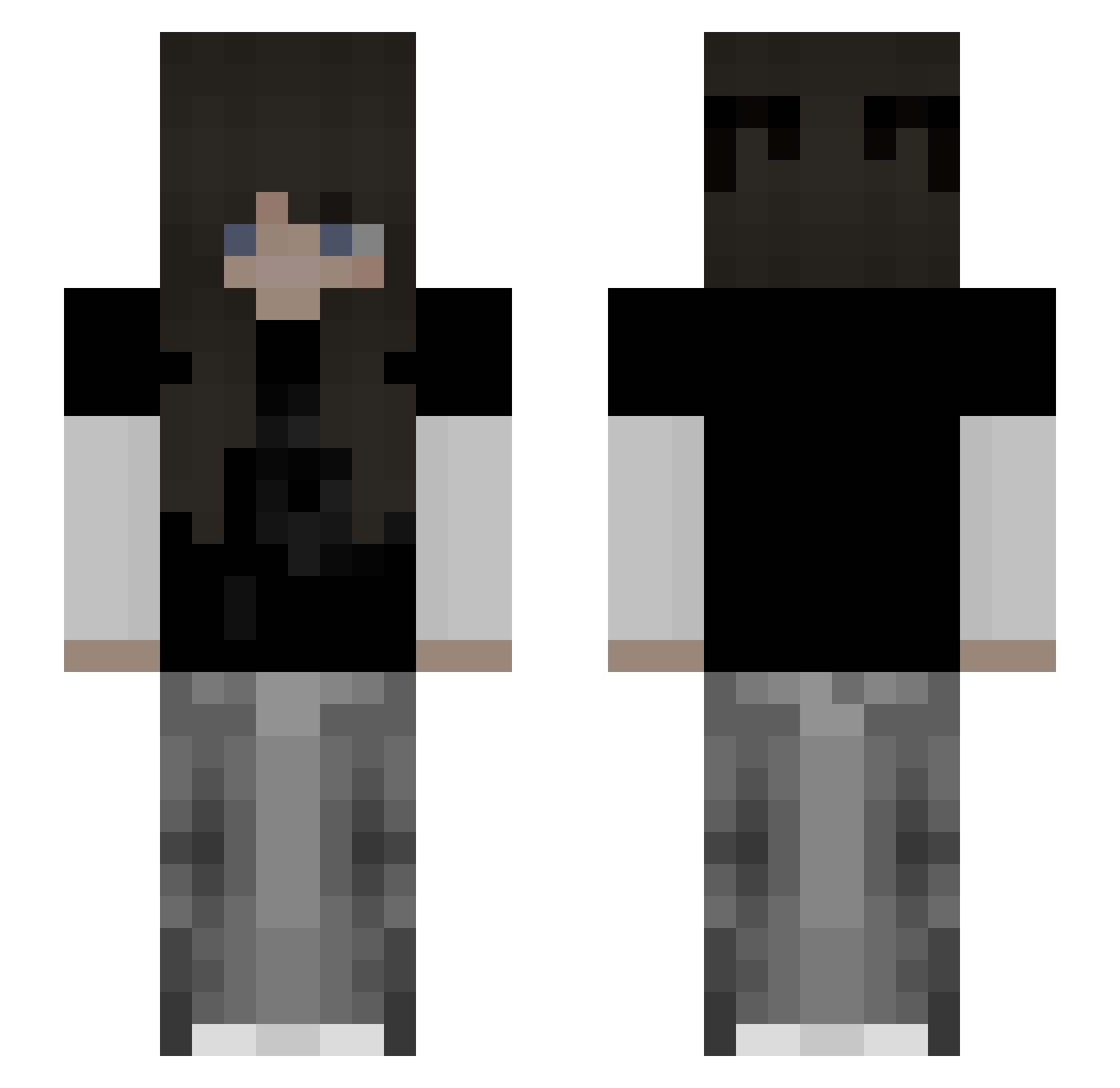 liebesfilmee Minecraft skin, front and back view