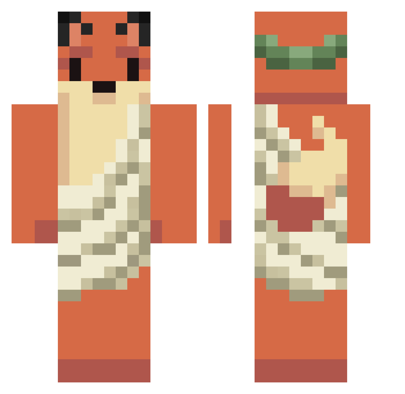 YokoCat Minecraft skin, front and back view