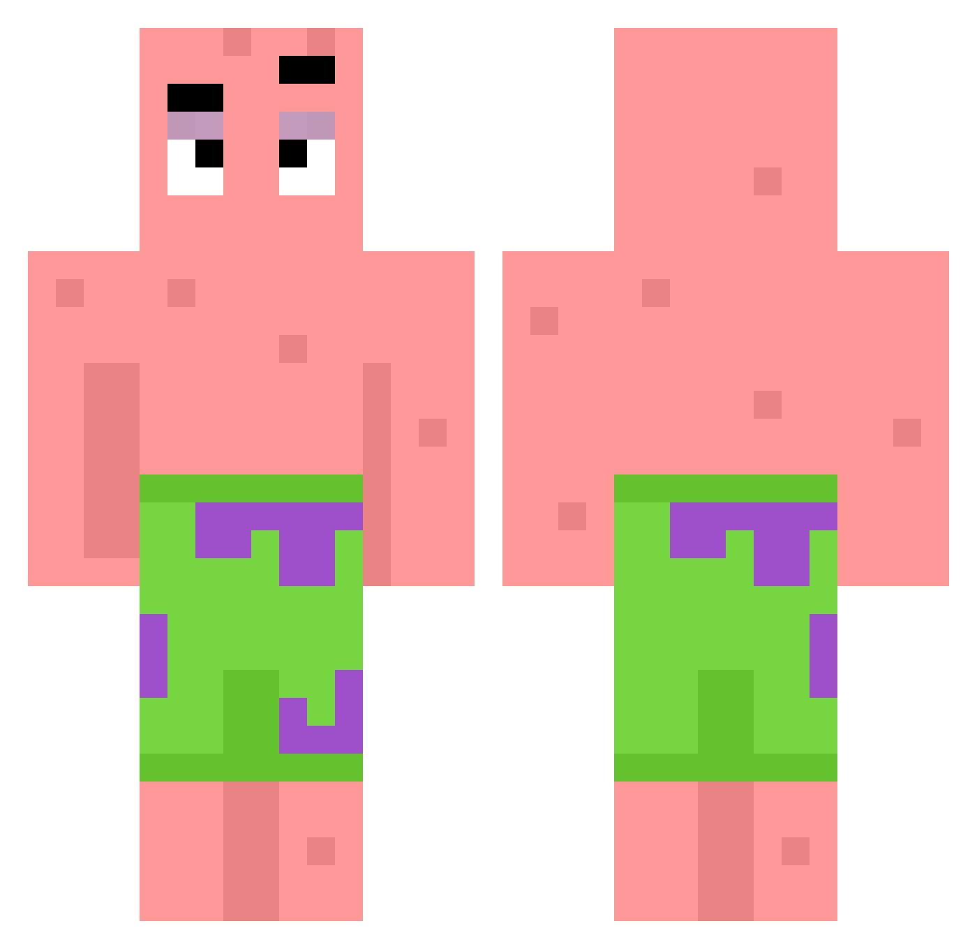 Freaky_Garlik Minecraft skin, front and back view