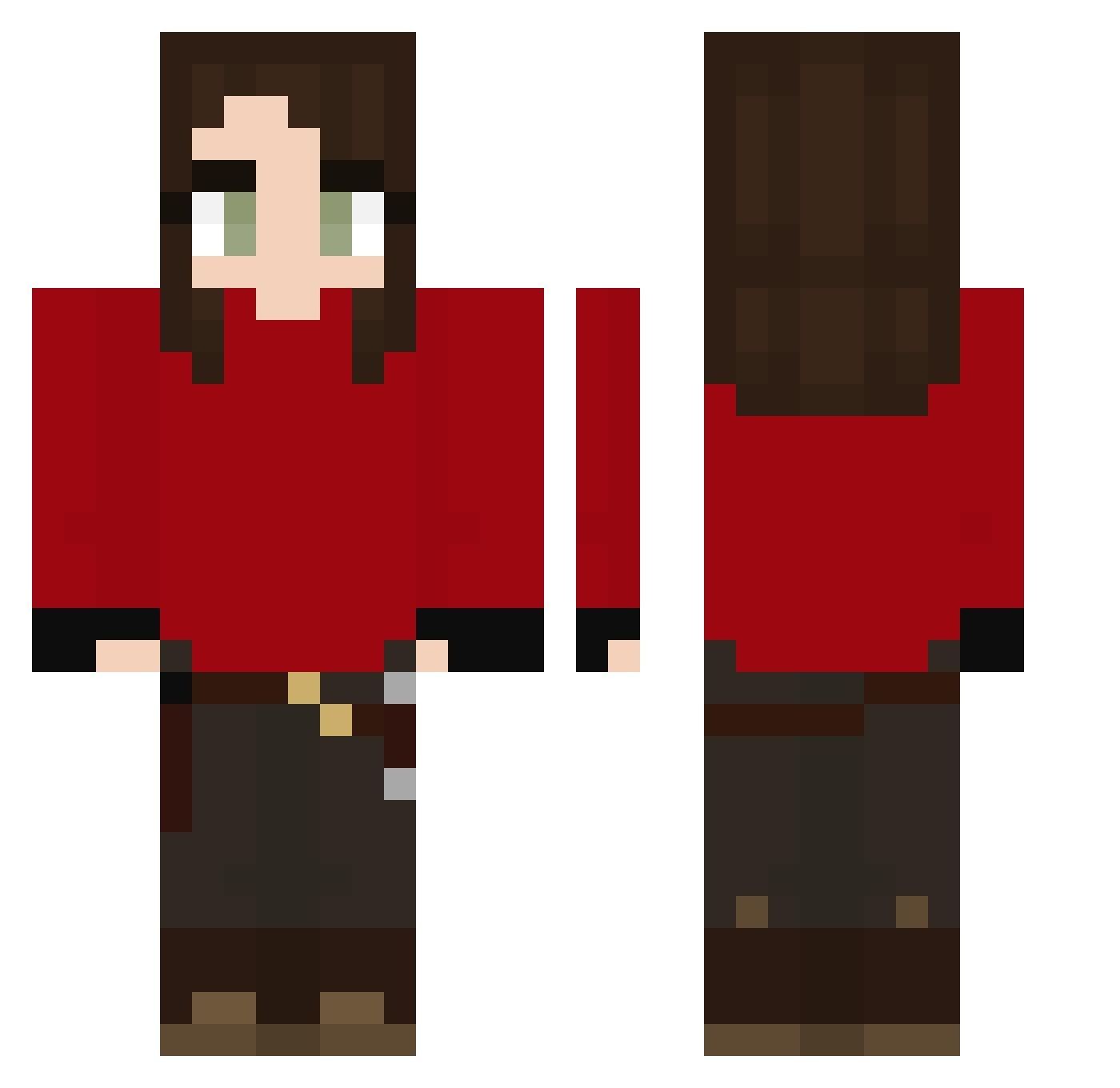 Mirte_djgr Minecraft skin, front and back view
