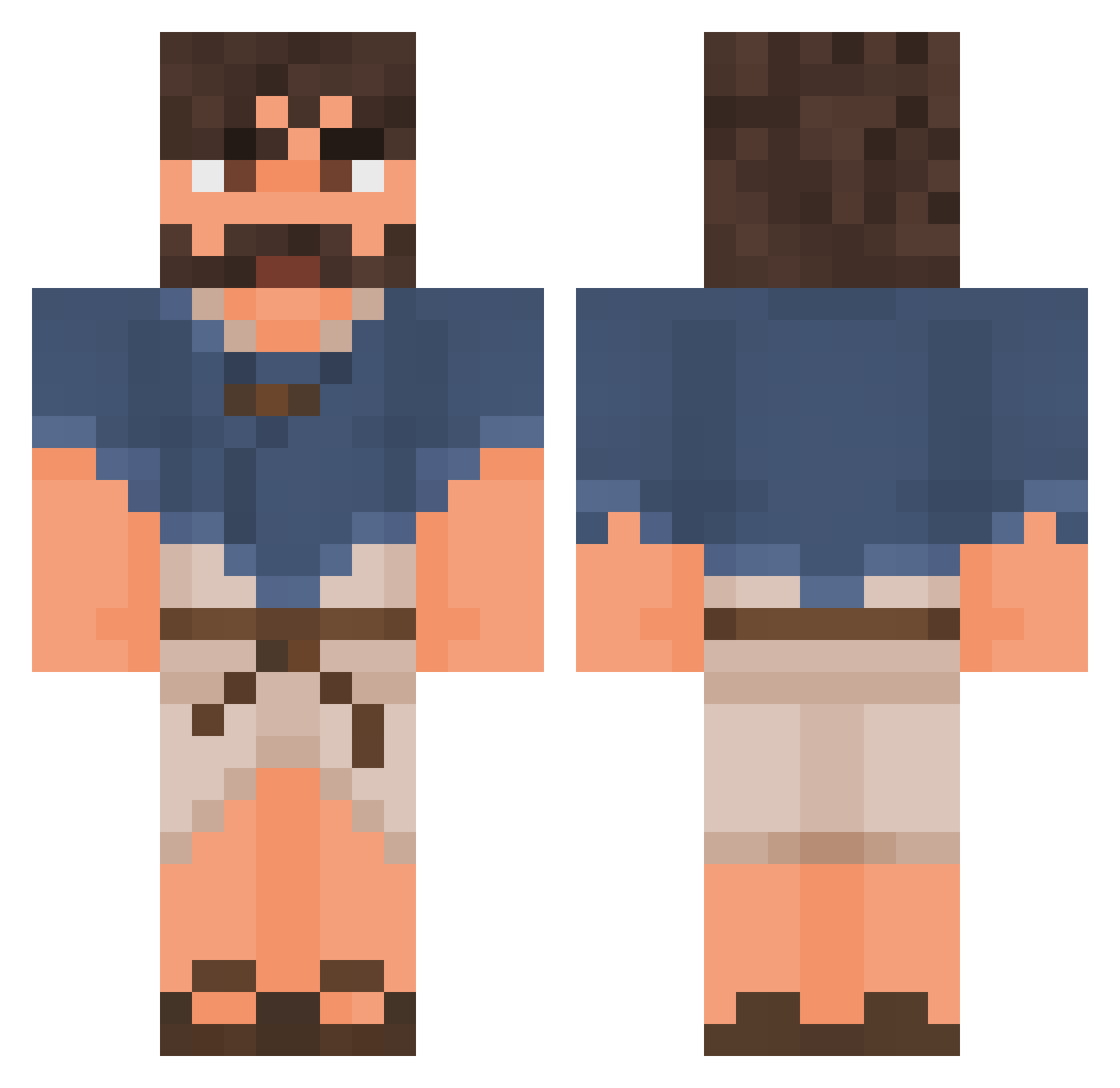 XMaster07 Minecraft skin, front and back view