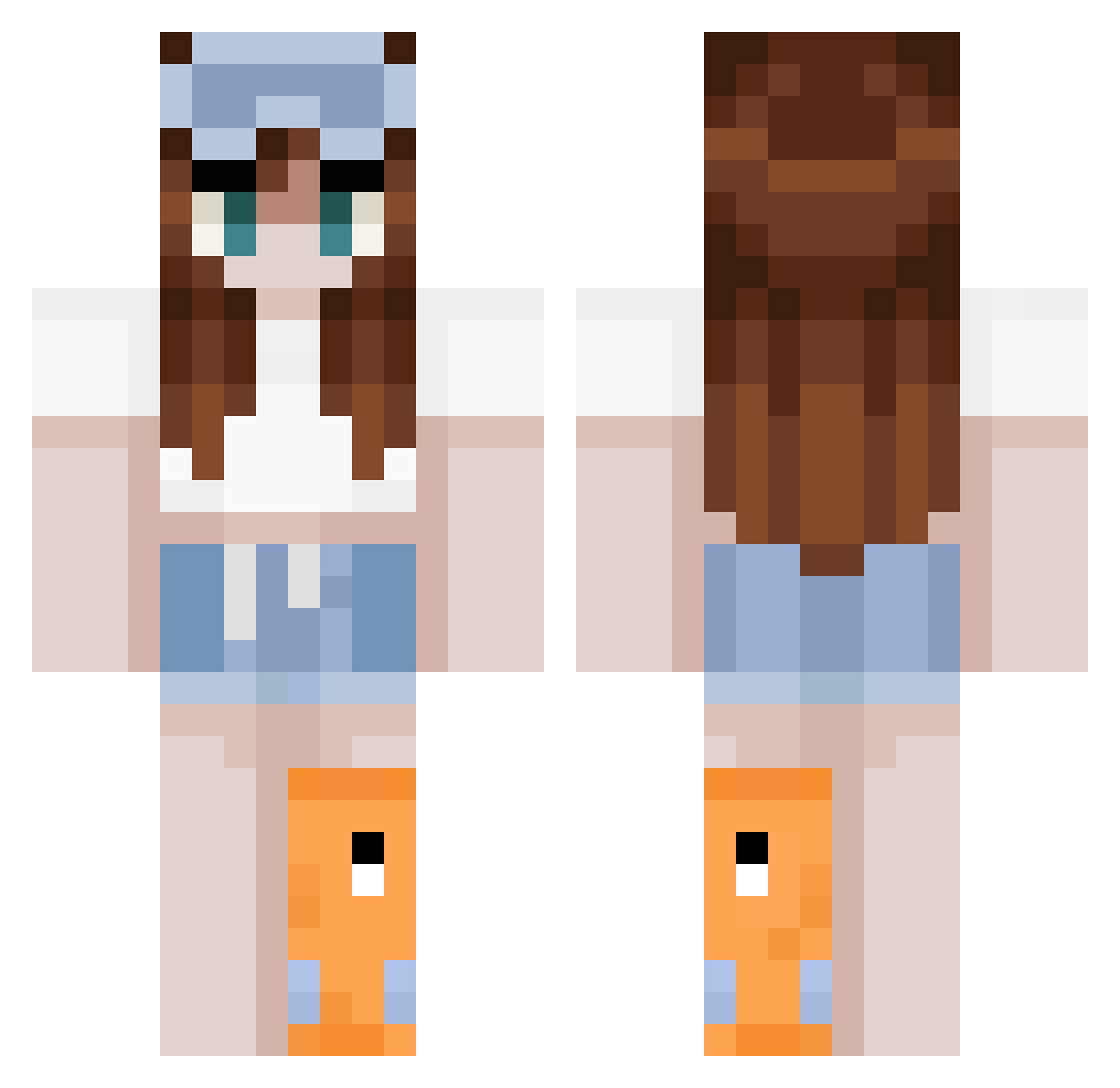wildwestgecko Minecraft skin, front and back view