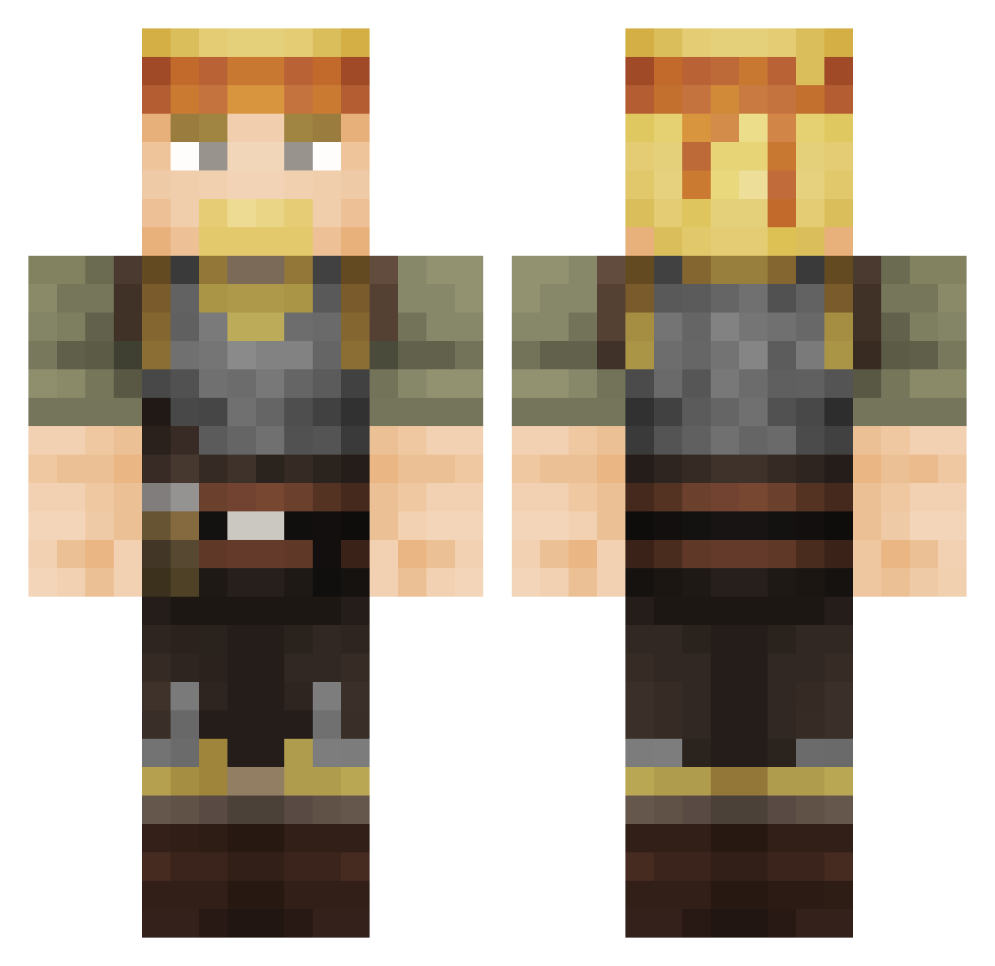 Haider67795 Minecraft skin, front and back view