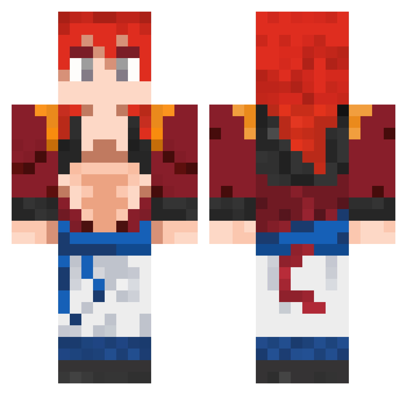 nonrealism Minecraft skin, front and back view
