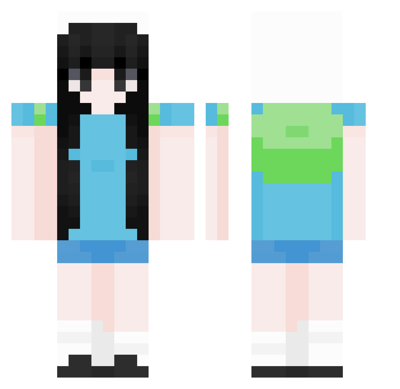 boobtopia Minecraft skin, front and back view