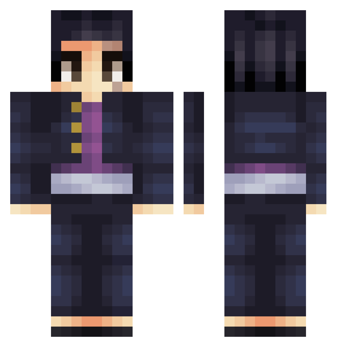 iceandmilk Minecraft skin, front and back view
