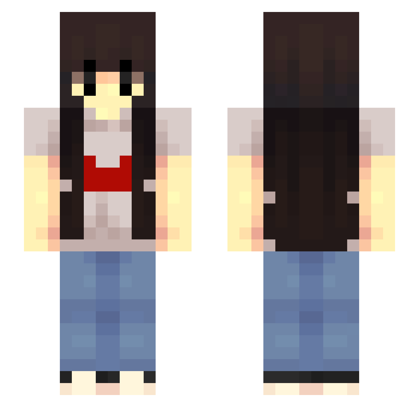 JotaTWK Minecraft skin, front and back view
