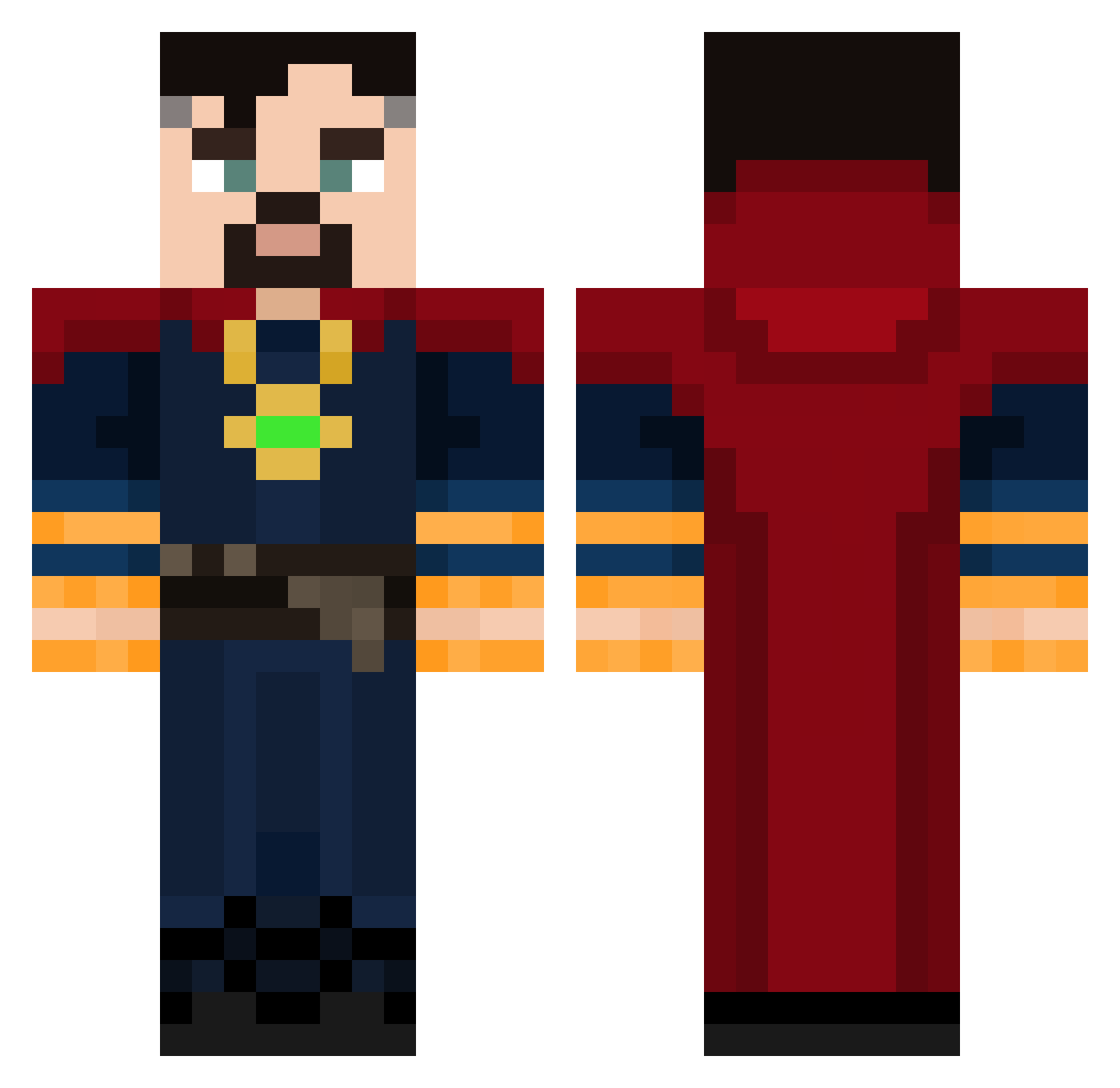 Fresh_Air_Mason Minecraft skin, front and back view