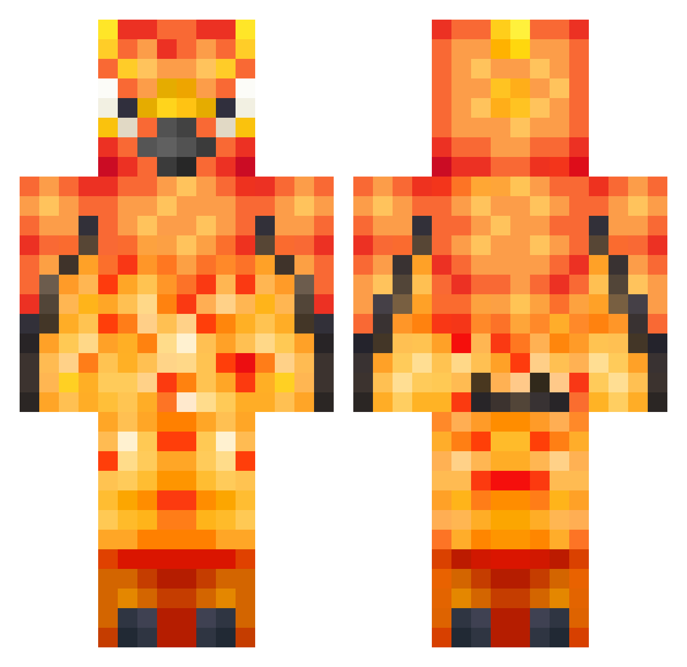 Androconia Minecraft skin, front and back view