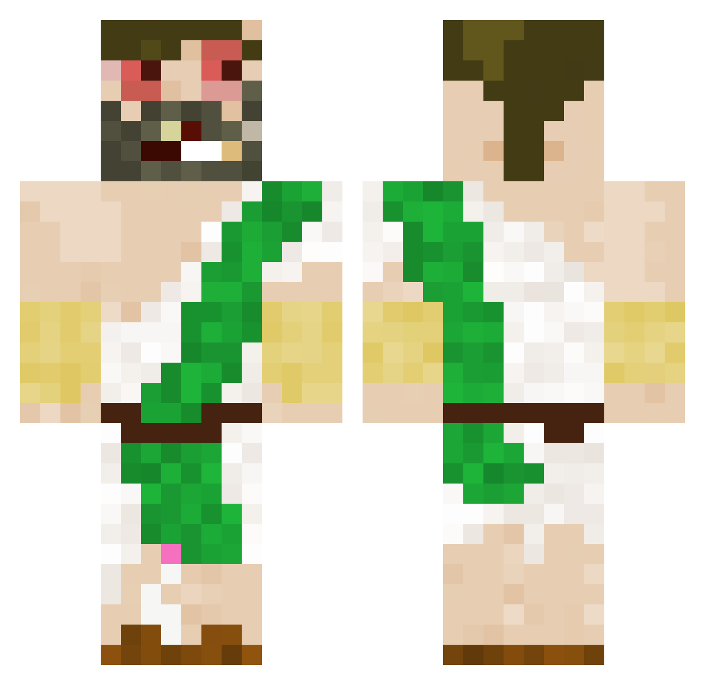 undergroundmusic Minecraft skin, front and back view