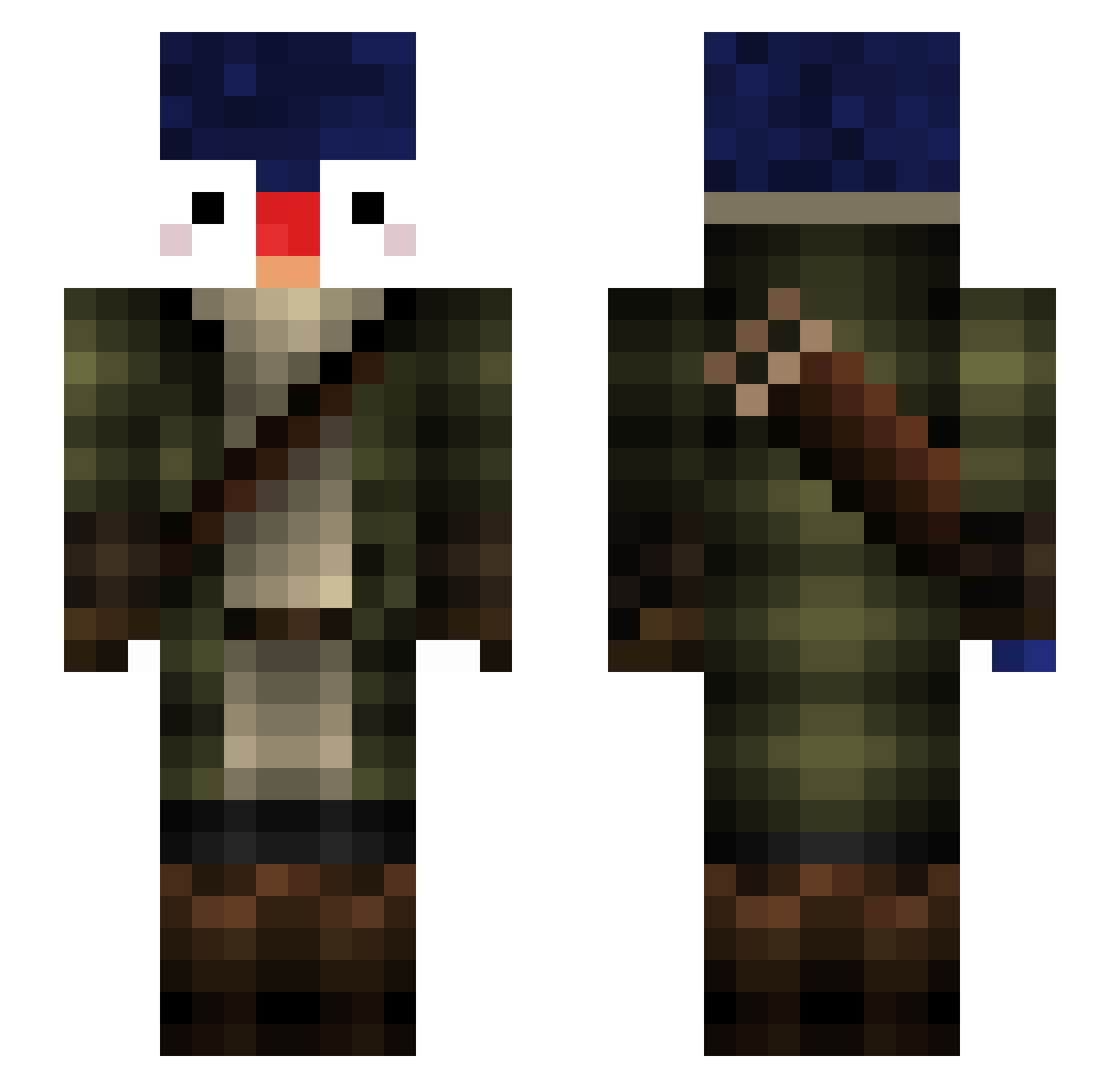 IshePie Minecraft skin, front and back view