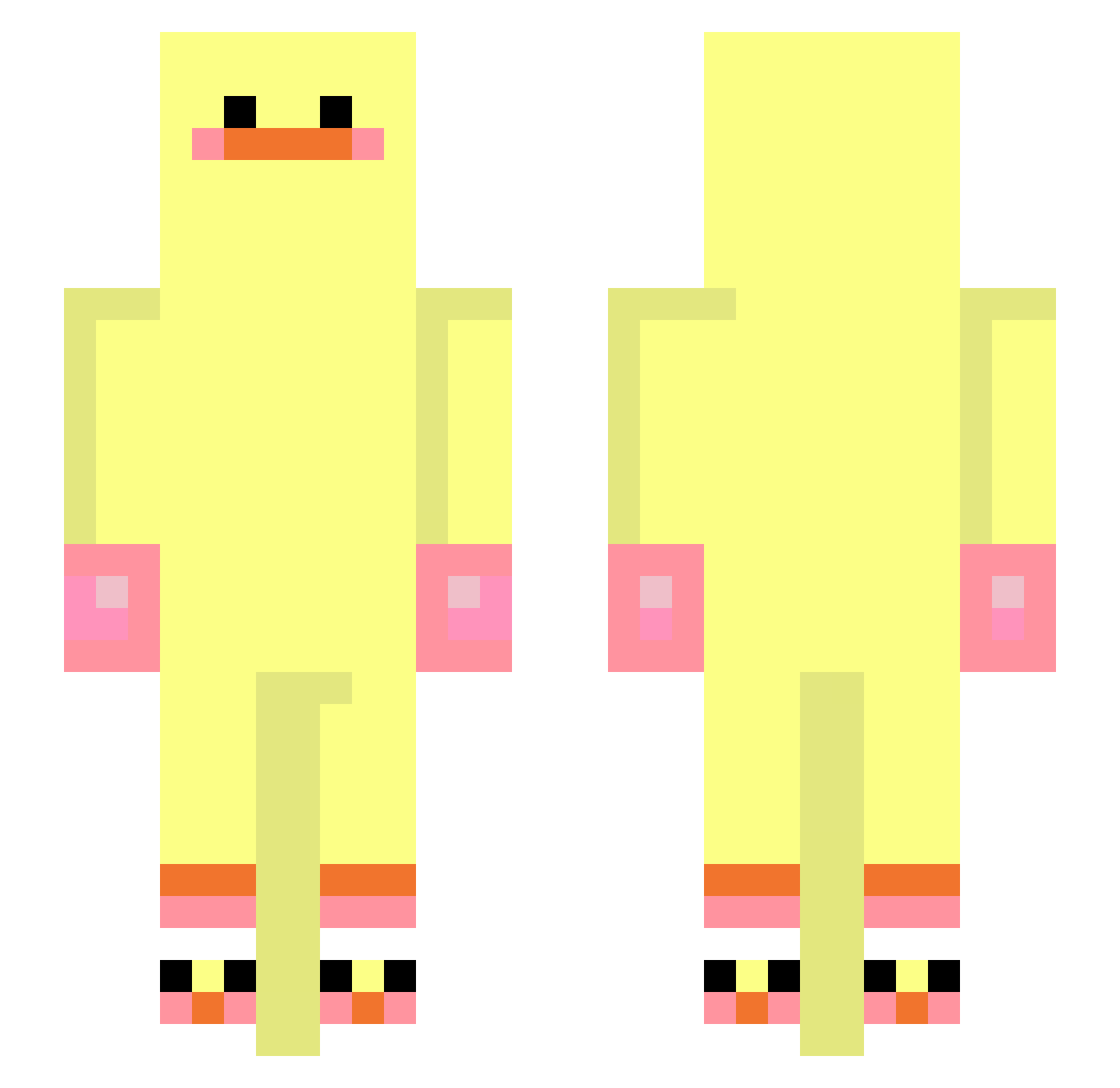 shotopie Minecraft skin, front and back view
