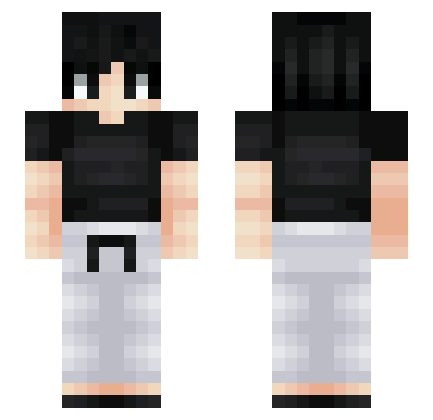 Zompers Minecraft skin, front and back view