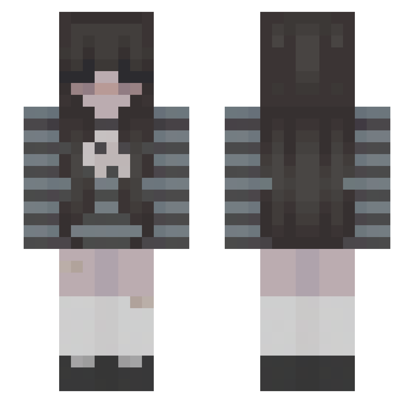 zyzinawkotle Minecraft skin, front and back view