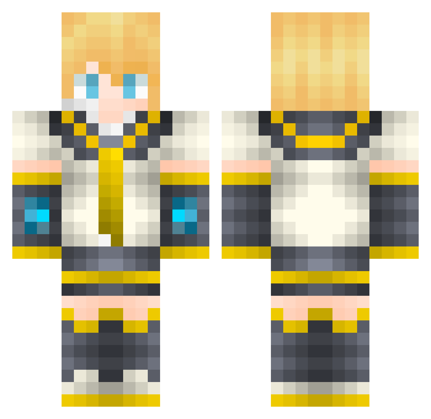 SiuPlay Minecraft skin, front and back view