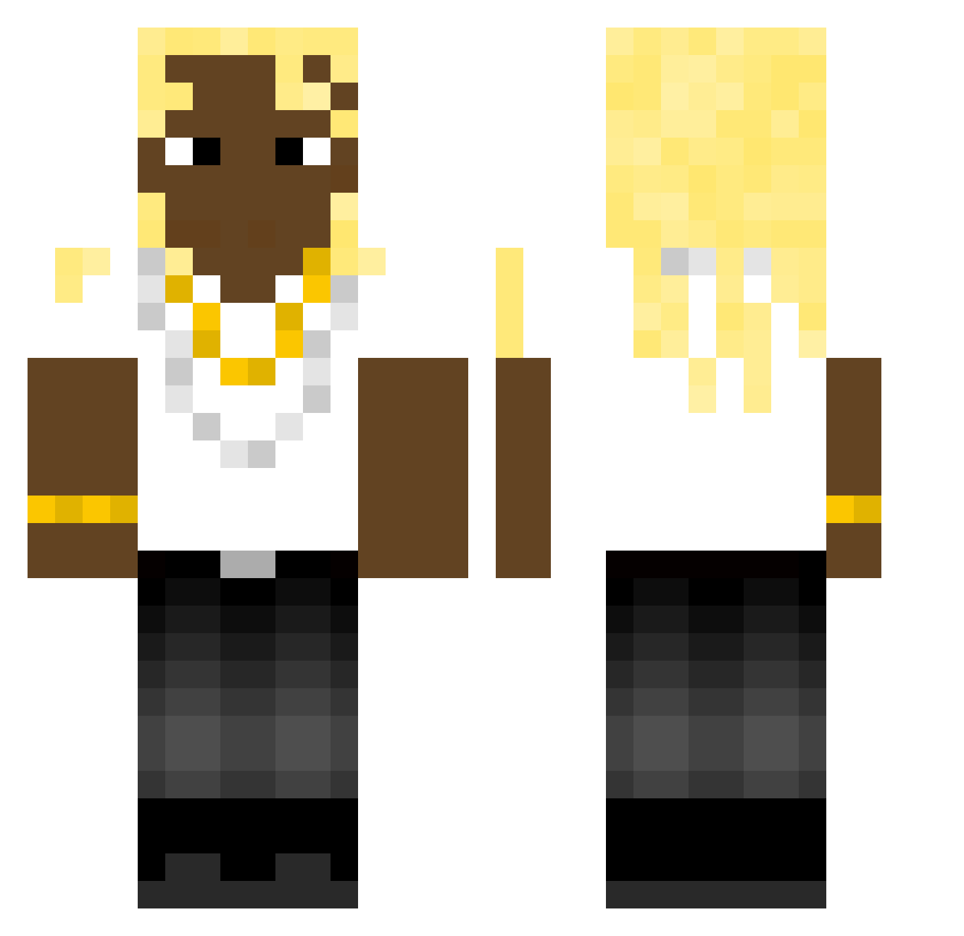 Bieru Minecraft skin, front and back view