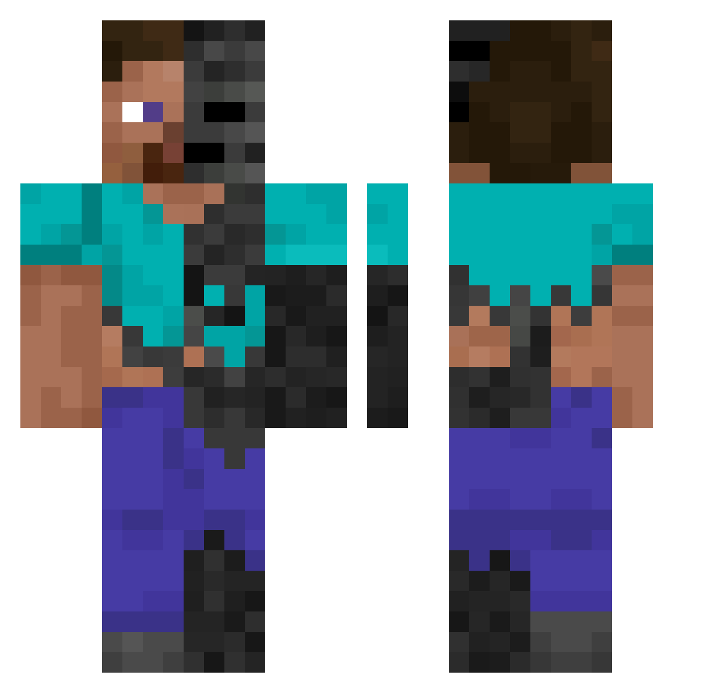 imtheonechamp21 Minecraft skin, front and back view